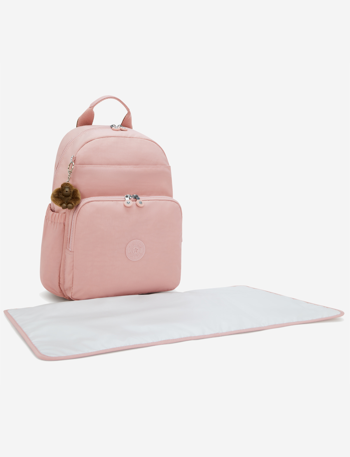 حقيبة ظهر صغيرة KIPLING Maisie Memory باللون الوردي المتوسط (مع سجادة تغيير حفاضات) I3339-0PN