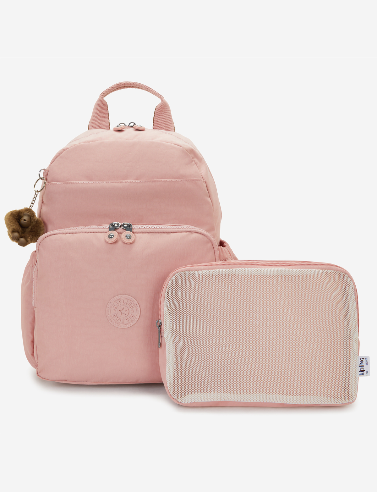 حقيبة ظهر صغيرة KIPLING Maisie Memory باللون الوردي المتوسط (مع سجادة تغيير حفاضات) I3339-0PN