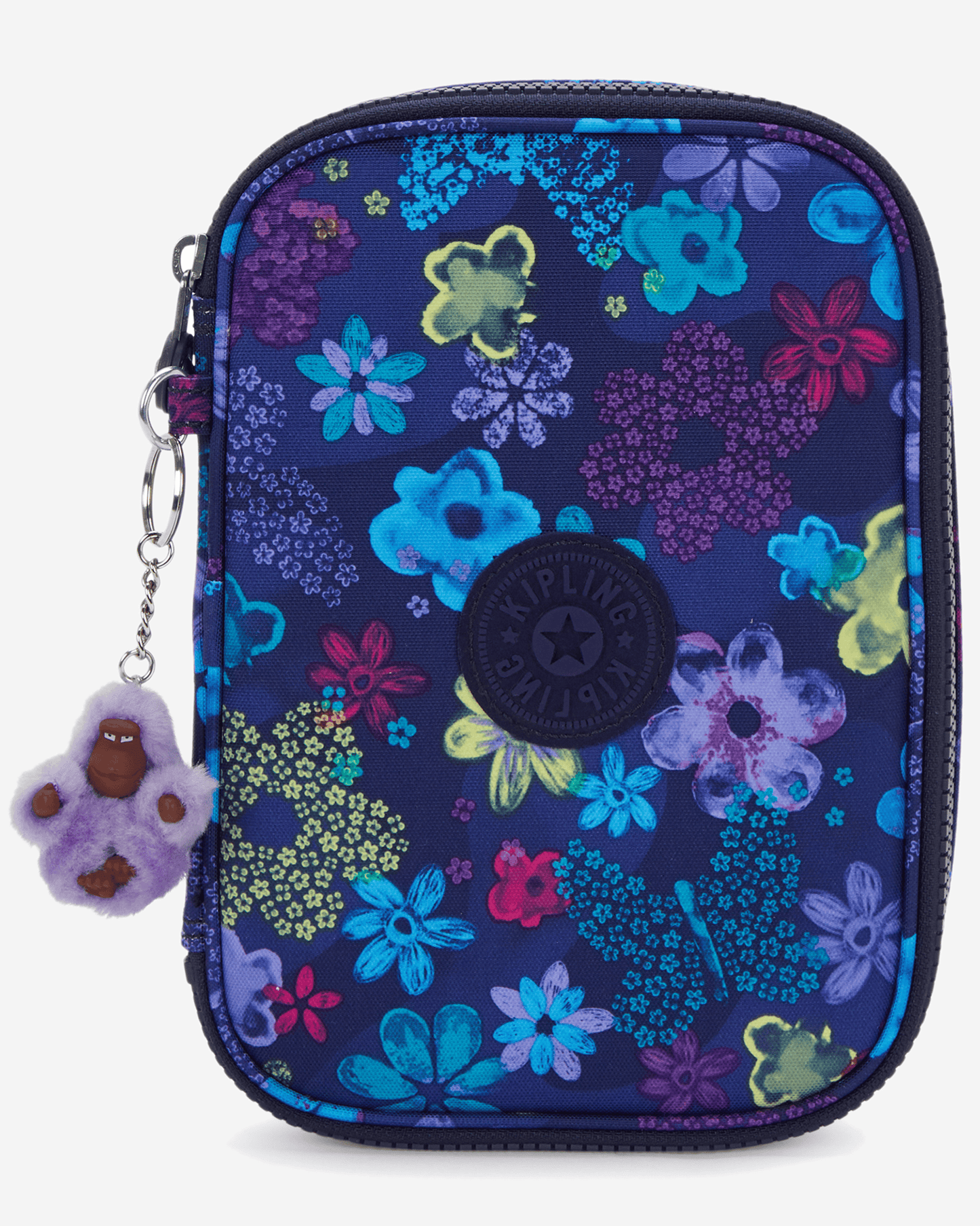 Kipling  100 Pens Dark Flwr Stamp Large Pencase I6002-4FM