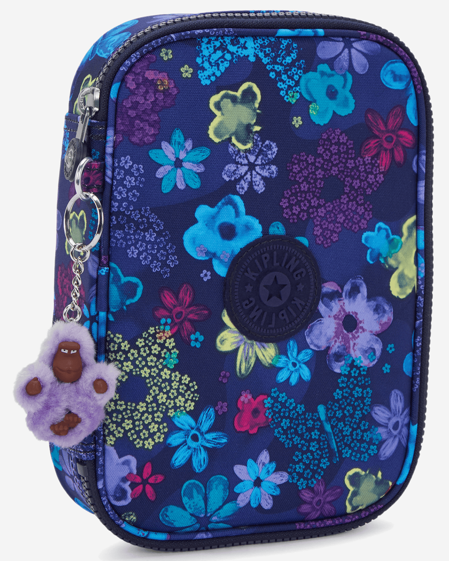 Kipling  100 Pens Dark Flwr Stamp Large Pencase I6002-4FM
