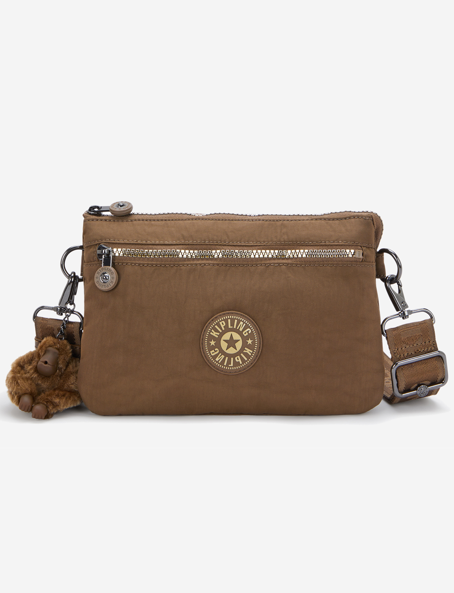 KIPLING Riri Zip Glorious Khaki حقيبة كروس صغيرة (مع حزام كتف قابل للإزالة) I4745-1MR