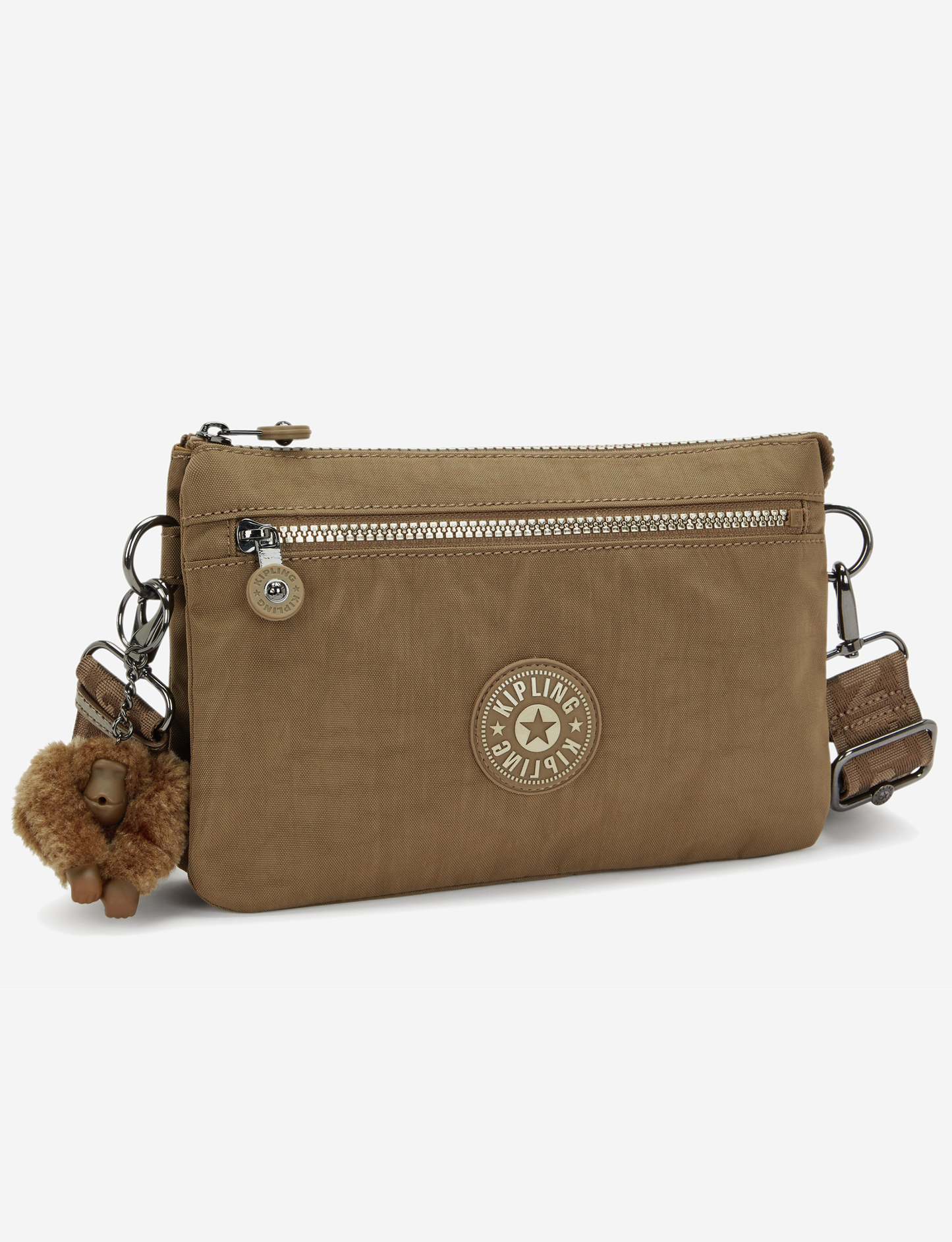 KIPLING Riri Zip Glorious Khaki حقيبة كروس صغيرة (مع حزام كتف قابل للإزالة) I4745-1MR