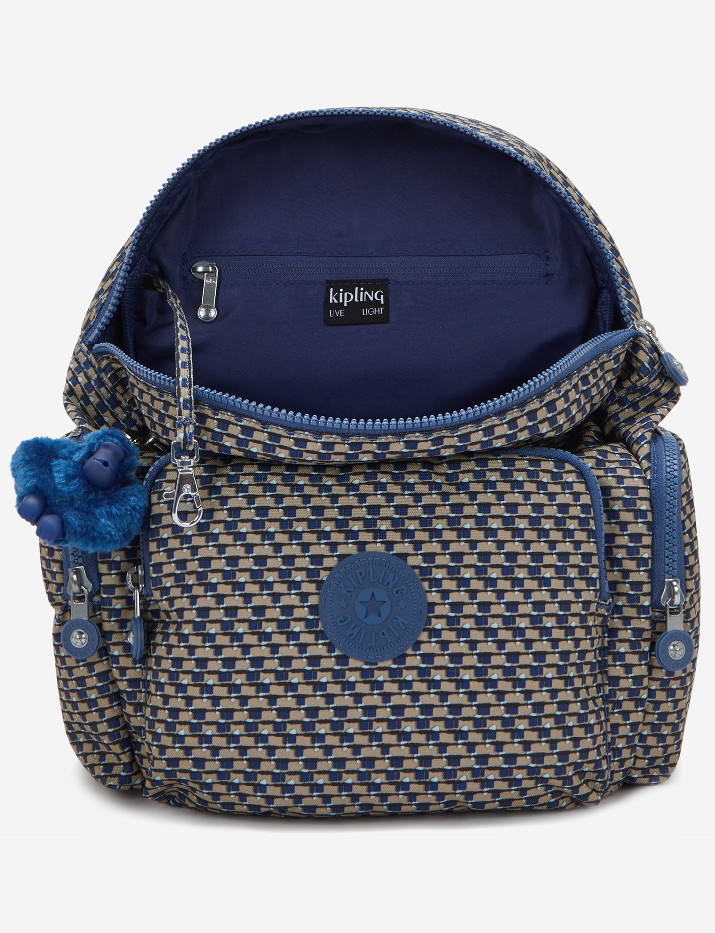 KIPLING City Zip S أزرق على Wire حقيبة ظهر صغيرة I6345-9PC