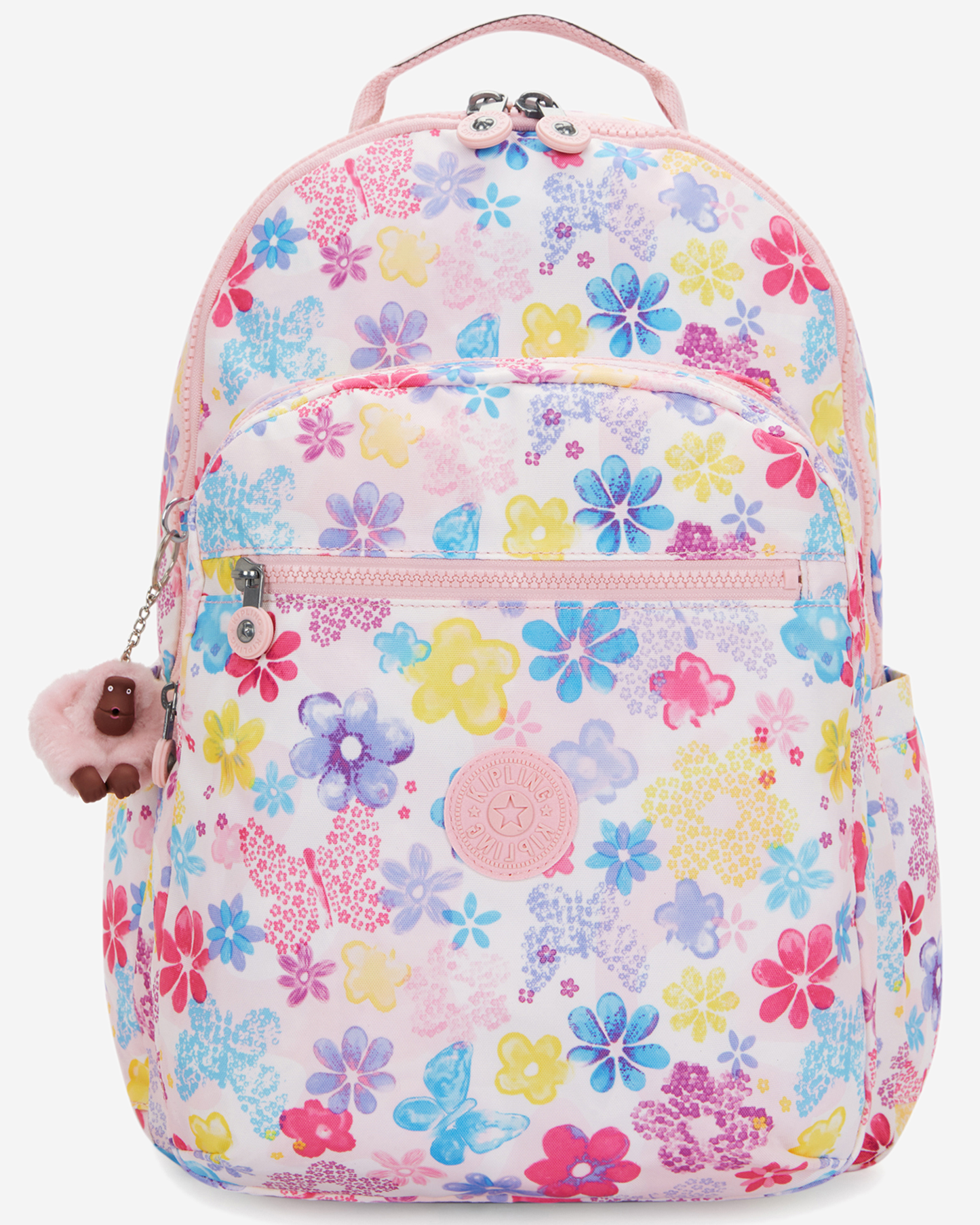 Kipling  Seoul Lap Flower Stamp Large Backpack with Laptop Compartment I5816-8EM