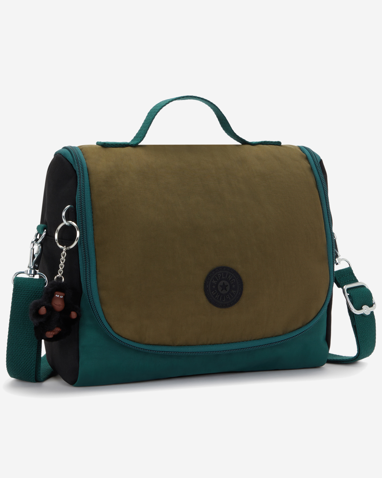 Kipling  New Kichirou Black Khaki Bl Large LunchBag with Trolley Sleeve 15289-5FY