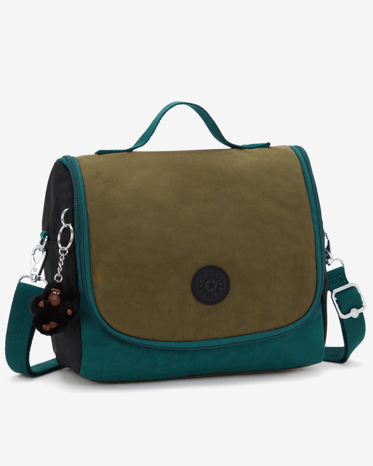 Kipling  New Kichirou Black Khaki Bl Large LunchBag with Trolley Sleeve 15289-5FY