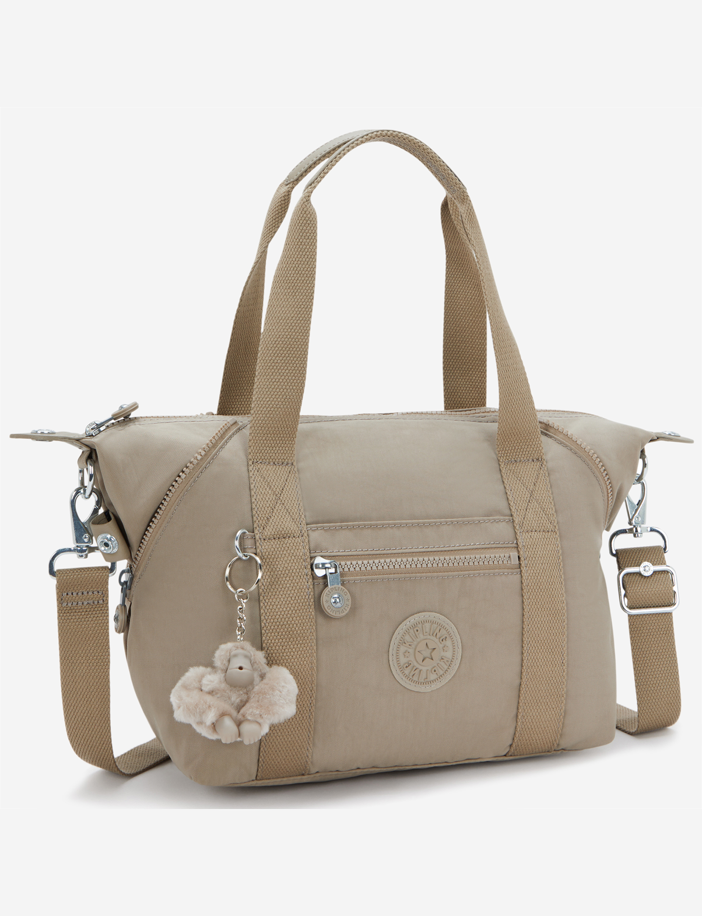 KIPLING Art Mini حقيبة يد صغيرة ناعمة Taupe (مع حزام كتف قابل للإزالة) 01327-4PW