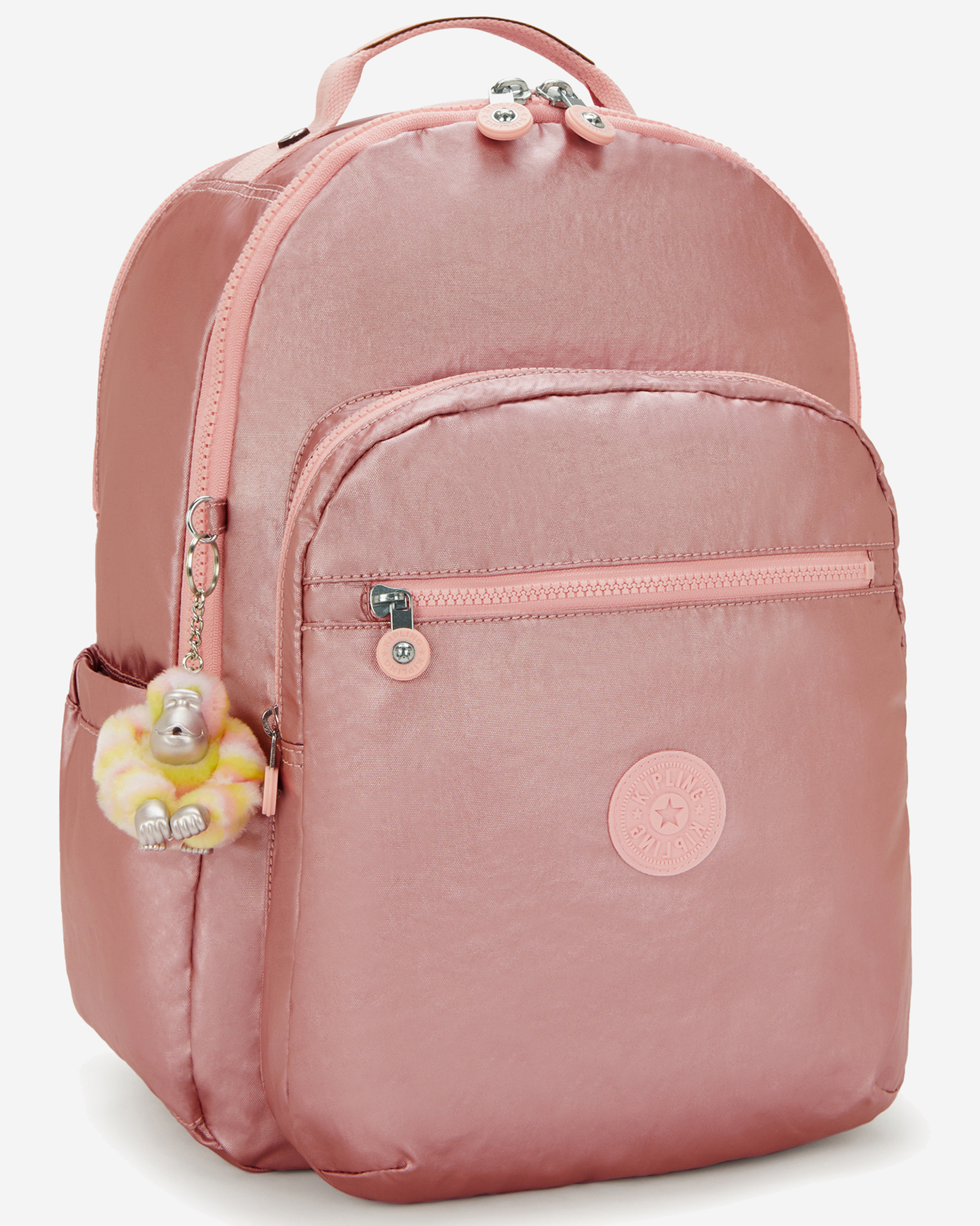 Kipling  Seoul College Extra Bronze Pink Met Large Backpack with Laptop Compartment I3514-3MD