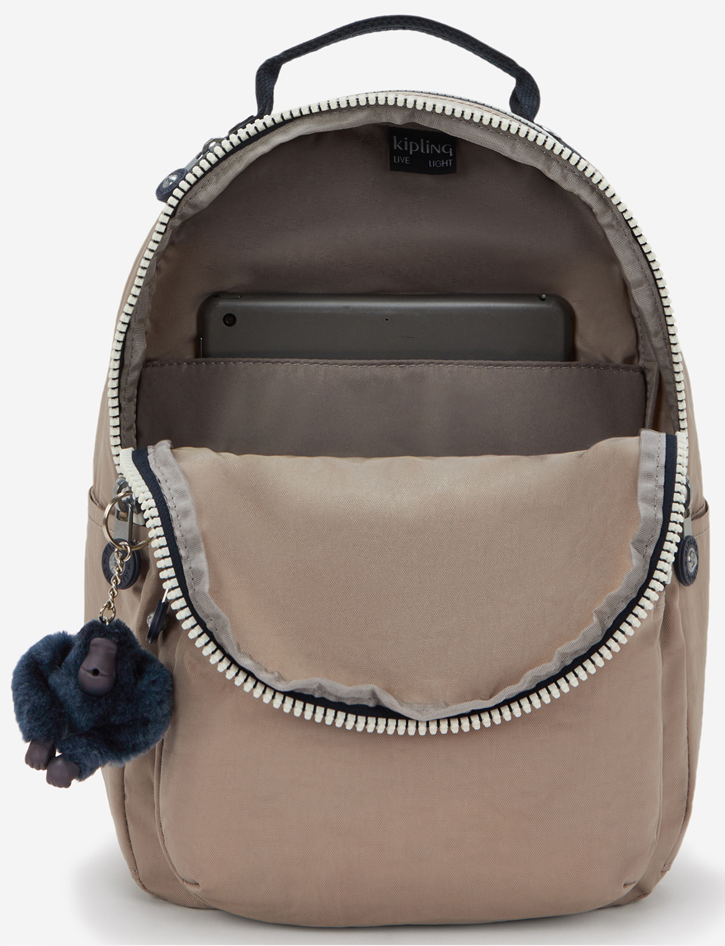 KIPLING Seoul S حقيبة ظهر صغيرة Taupe C ناعمة (مع جيب للكمبيوتر اللوحي) I4082-7ML