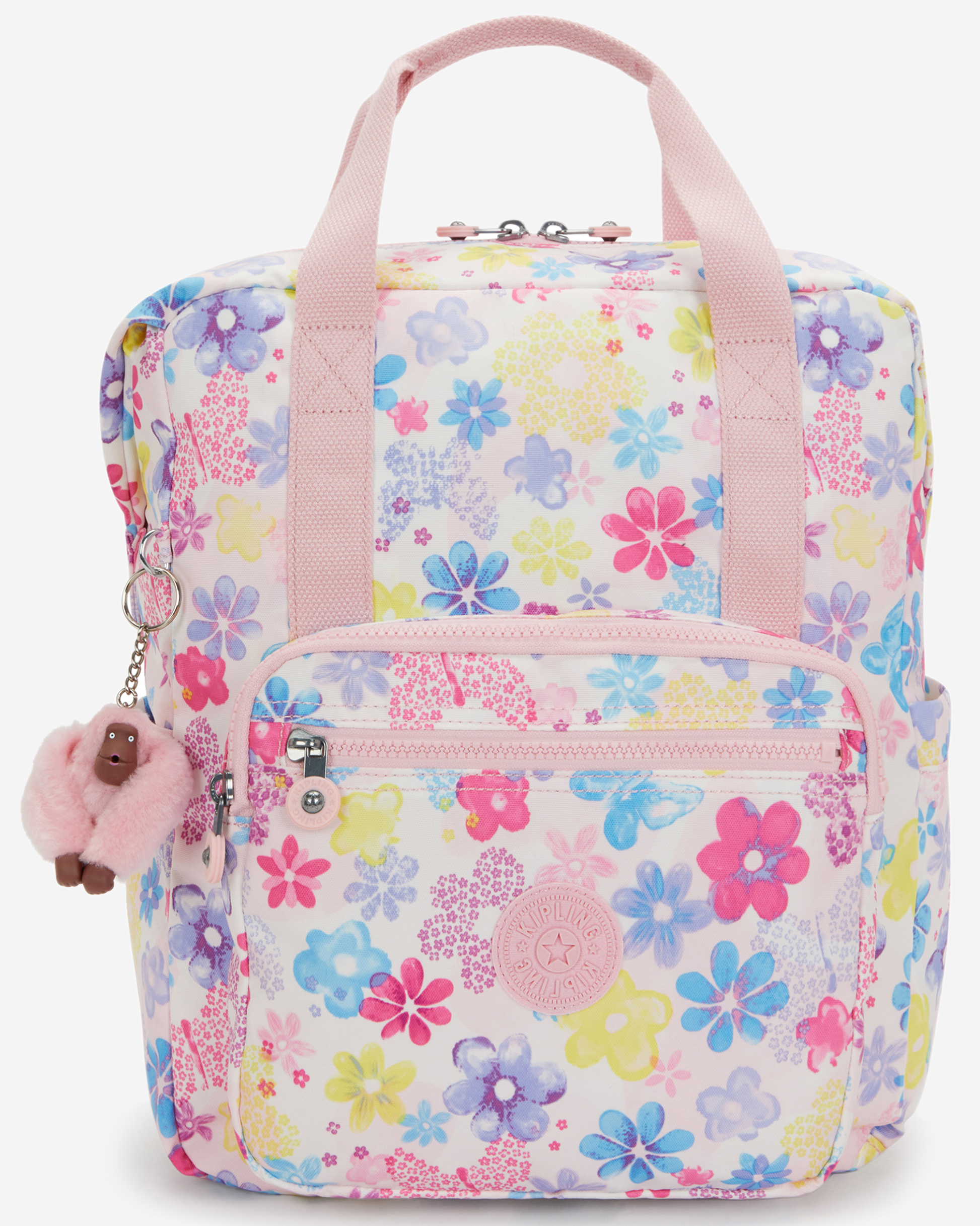Kipling  Buddy Flower Stamp Medium Backpack (with laptop compartment) I8692-8EM