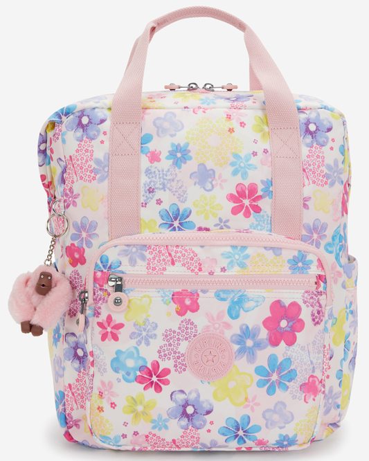 Kipling  Buddy Flower Stamp Medium Backpack (with laptop compartment) I8692-8EM