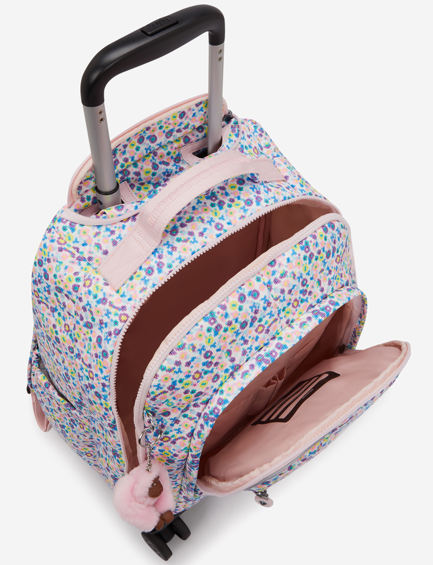 حقيبة ظهر كيبليج New Zea Digi Flower Prt كبيرة بعجلات (مع جيب للابتوب) I4674-7ER