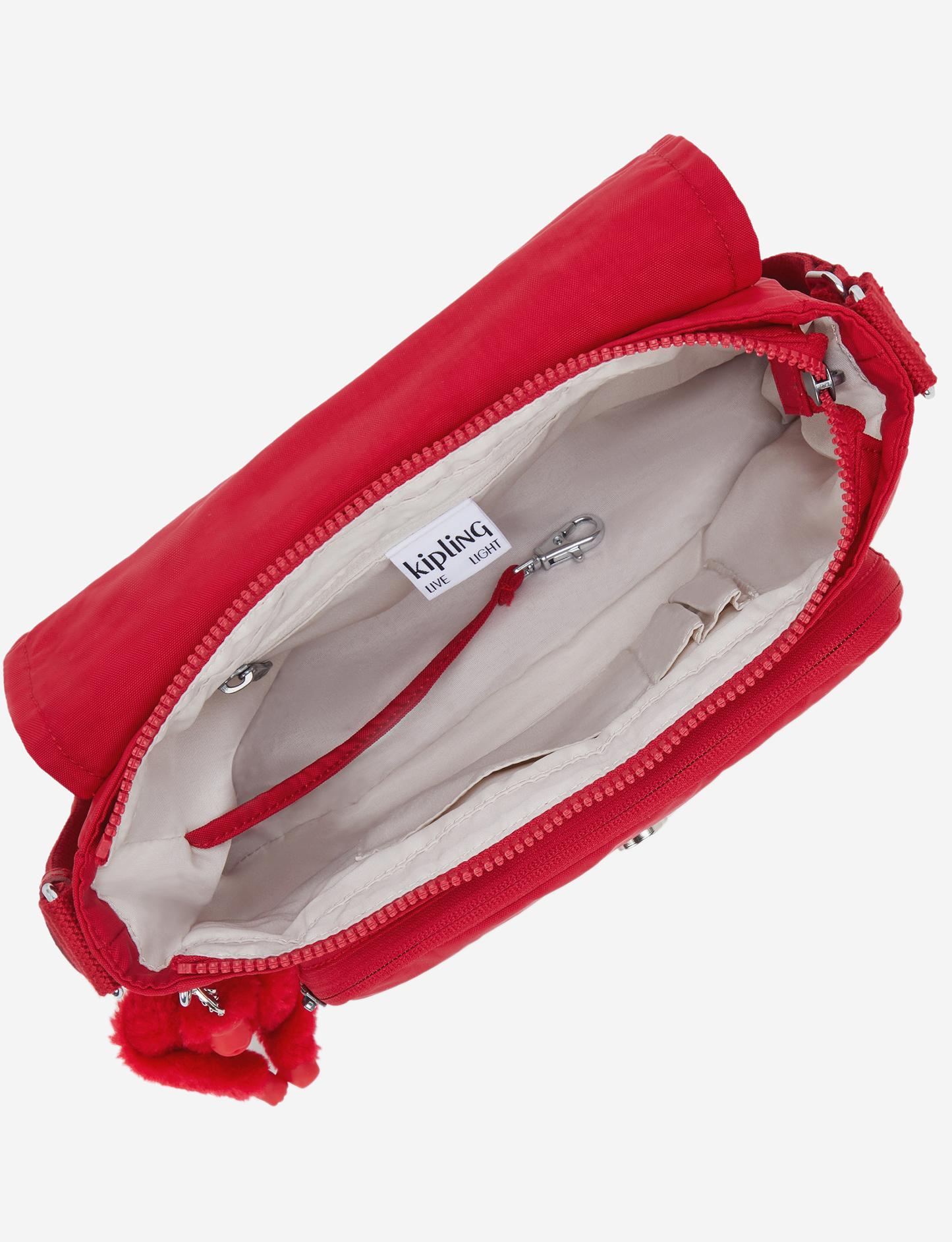 KIPLING حقيبة كروس متوسطة Dalma Ruby Red (بسحاب قابل للتوسيع) I8123-1NW