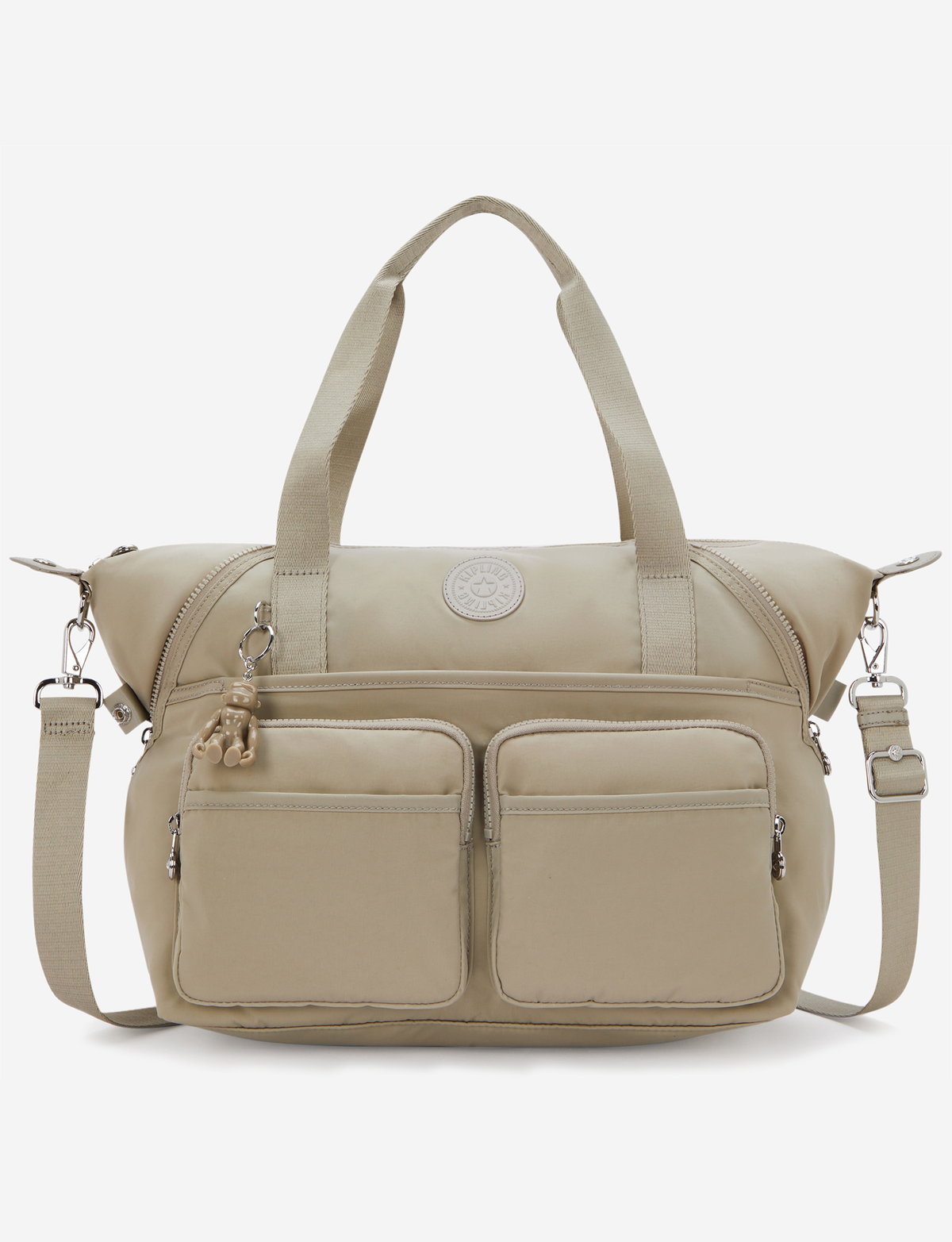 حقيبة كتف KIPLING New Art Duo Pocket Boho Tan Medium (مع حزام كتف قابل للإزالة) I8472-1HX