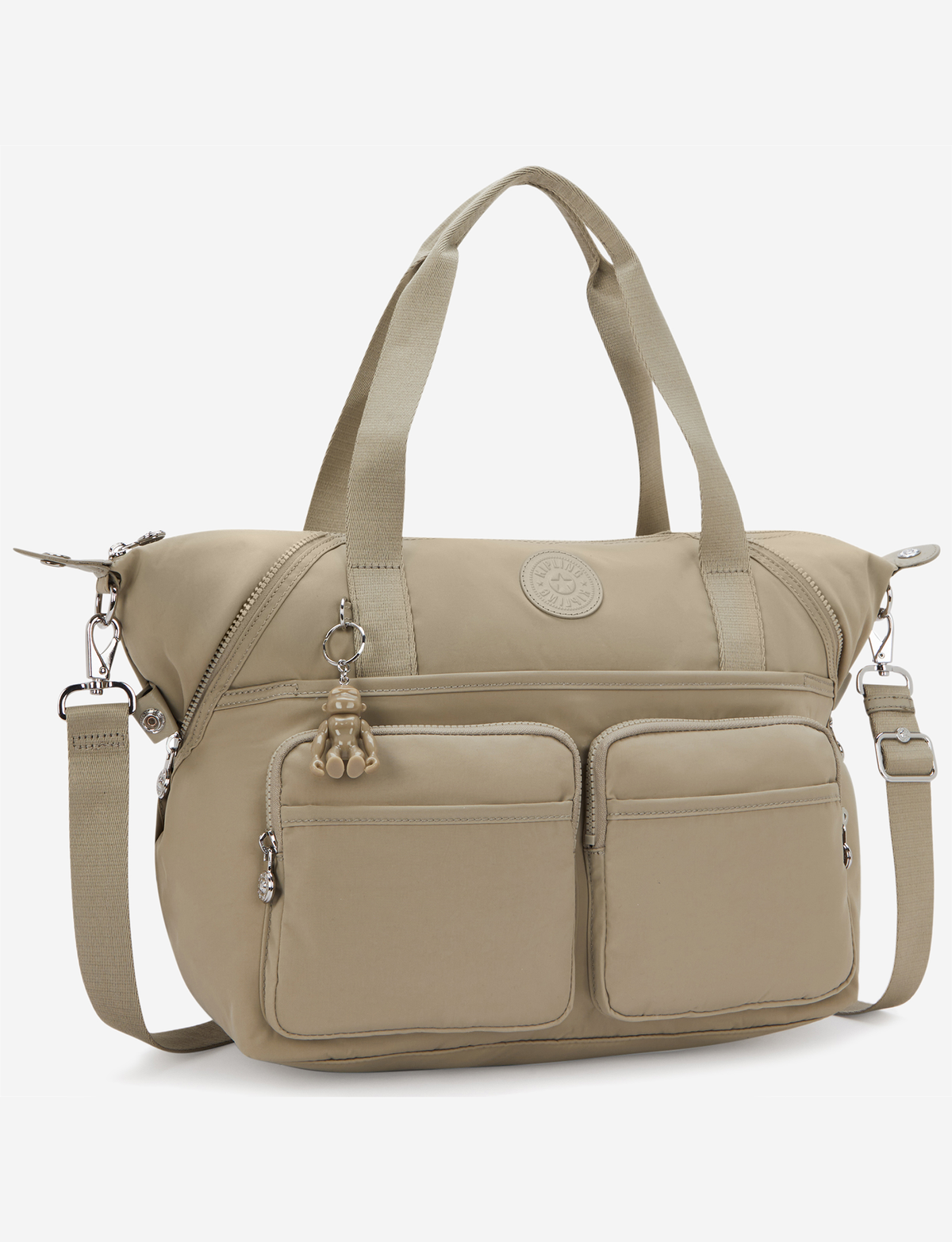 حقيبة كتف KIPLING New Art Duo Pocket Boho Tan Medium (مع حزام كتف قابل للإزالة) I8472-1HX