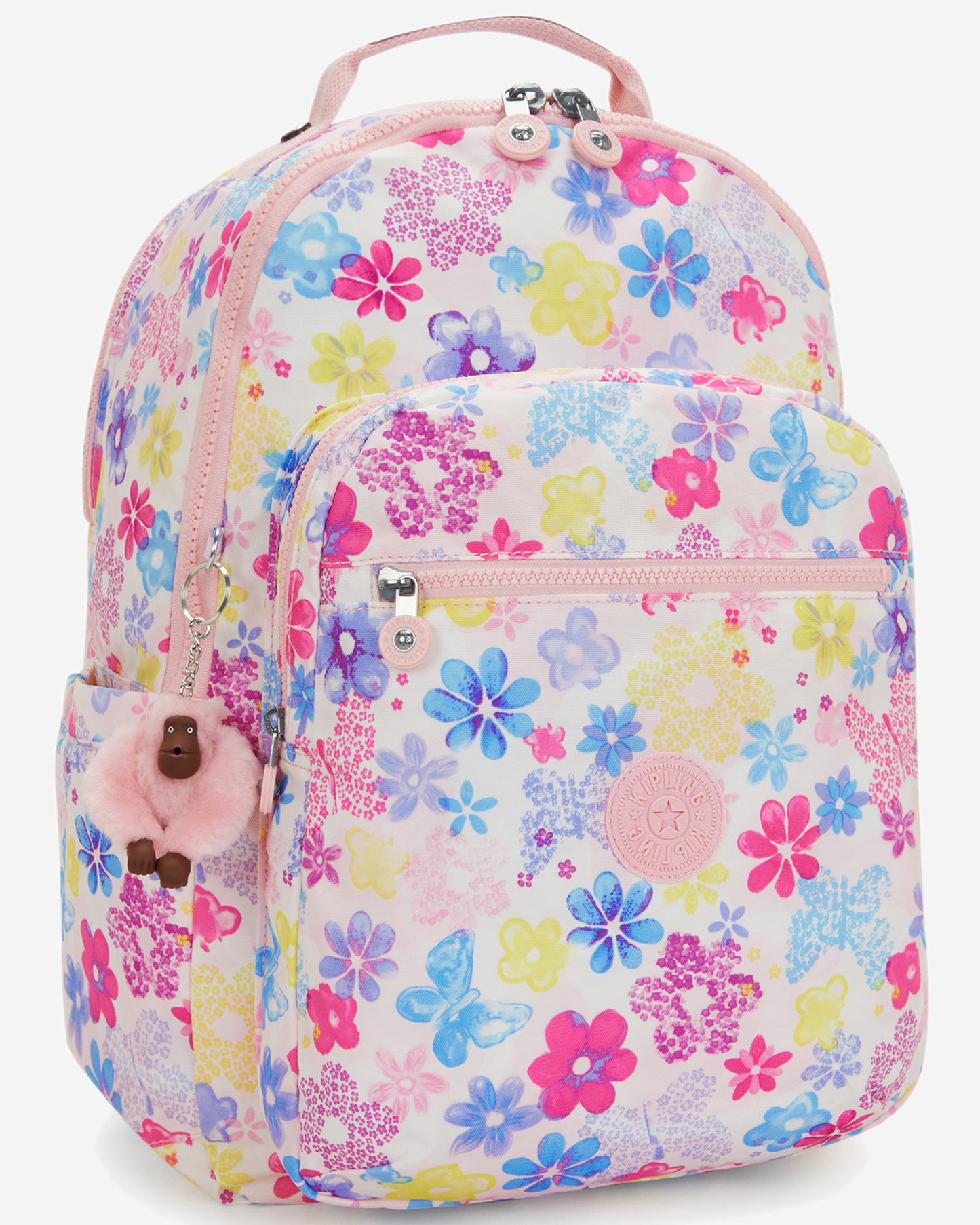 Kipling  Seoul College Extra Flower Stamp Large Backpack with Laptop Compartment I6101-8EM