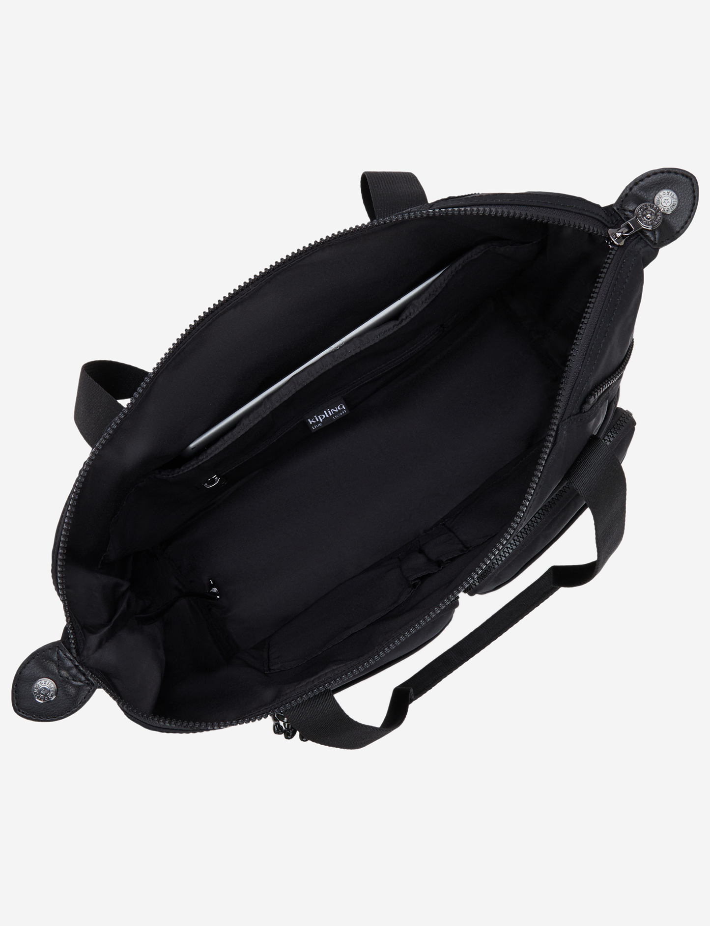 حقيبة كتف KIPLING New Art Duo Pocket Infinite Black متوسطة (مع حزام كتف قابل للإزالة) I8472-2EN