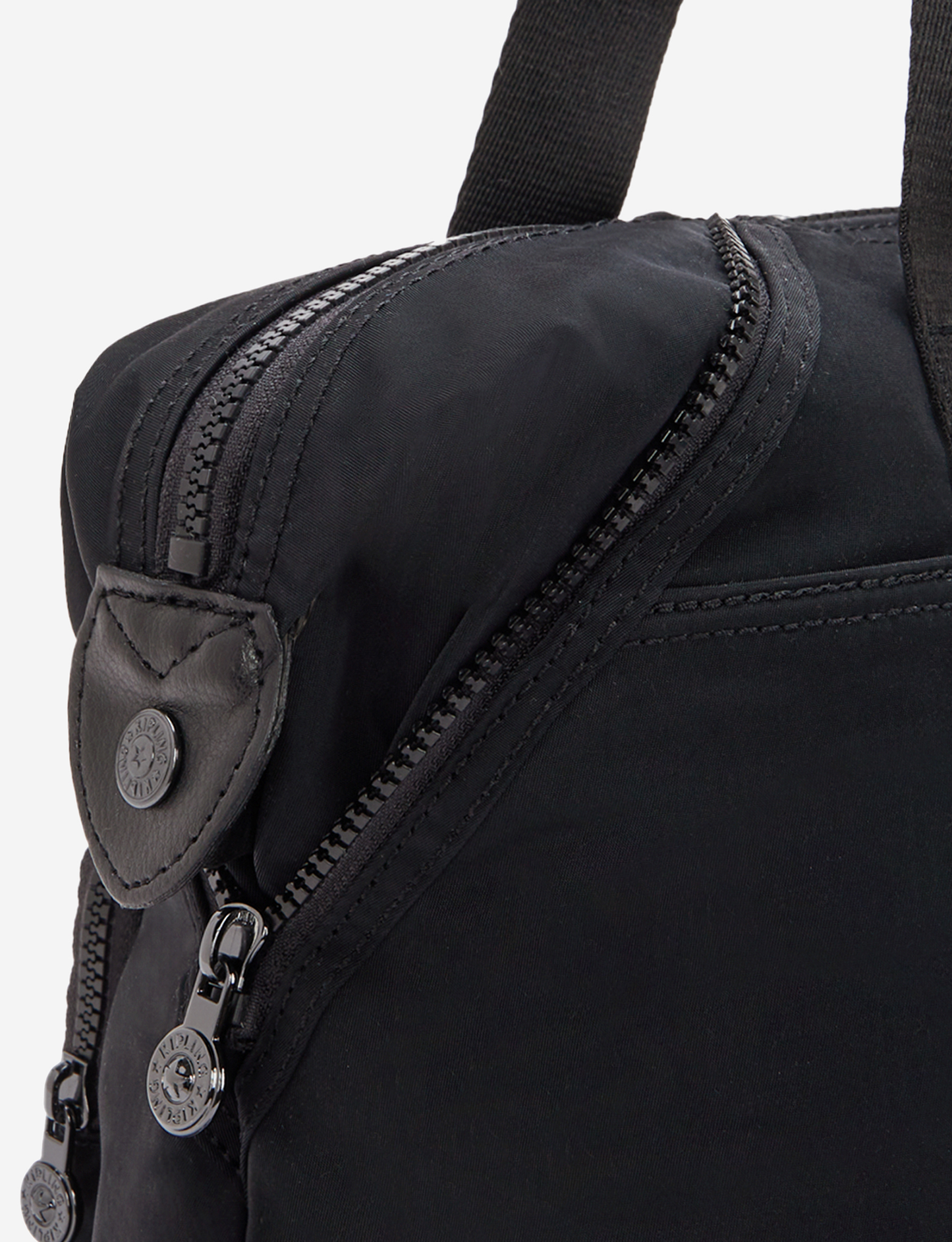 حقيبة كتف KIPLING New Art Duo Pocket Infinite Black متوسطة (مع حزام كتف قابل للإزالة) I8472-2EN