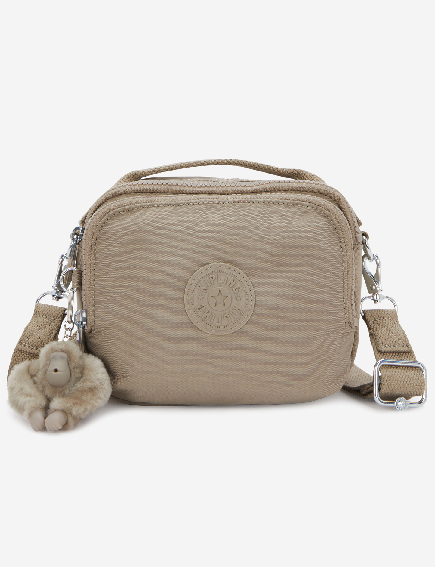 KIPLING Cahir Soft Taupe حقيبة كروسبودي صغيرة (قابلة للتحويل إلى حقيبة ظهر) I8061-4PW
