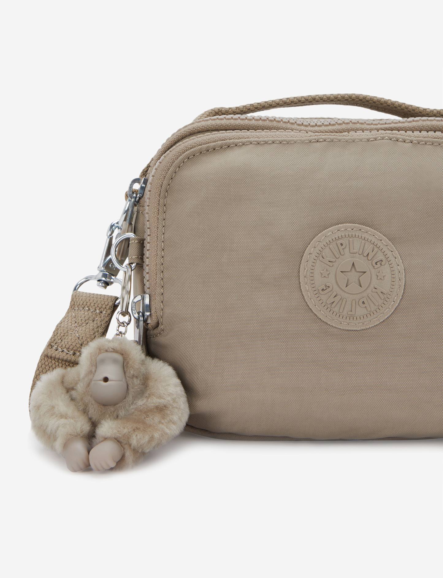 KIPLING Cahir Soft Taupe حقيبة كروسبودي صغيرة (قابلة للتحويل إلى حقيبة ظهر) I8061-4PW
