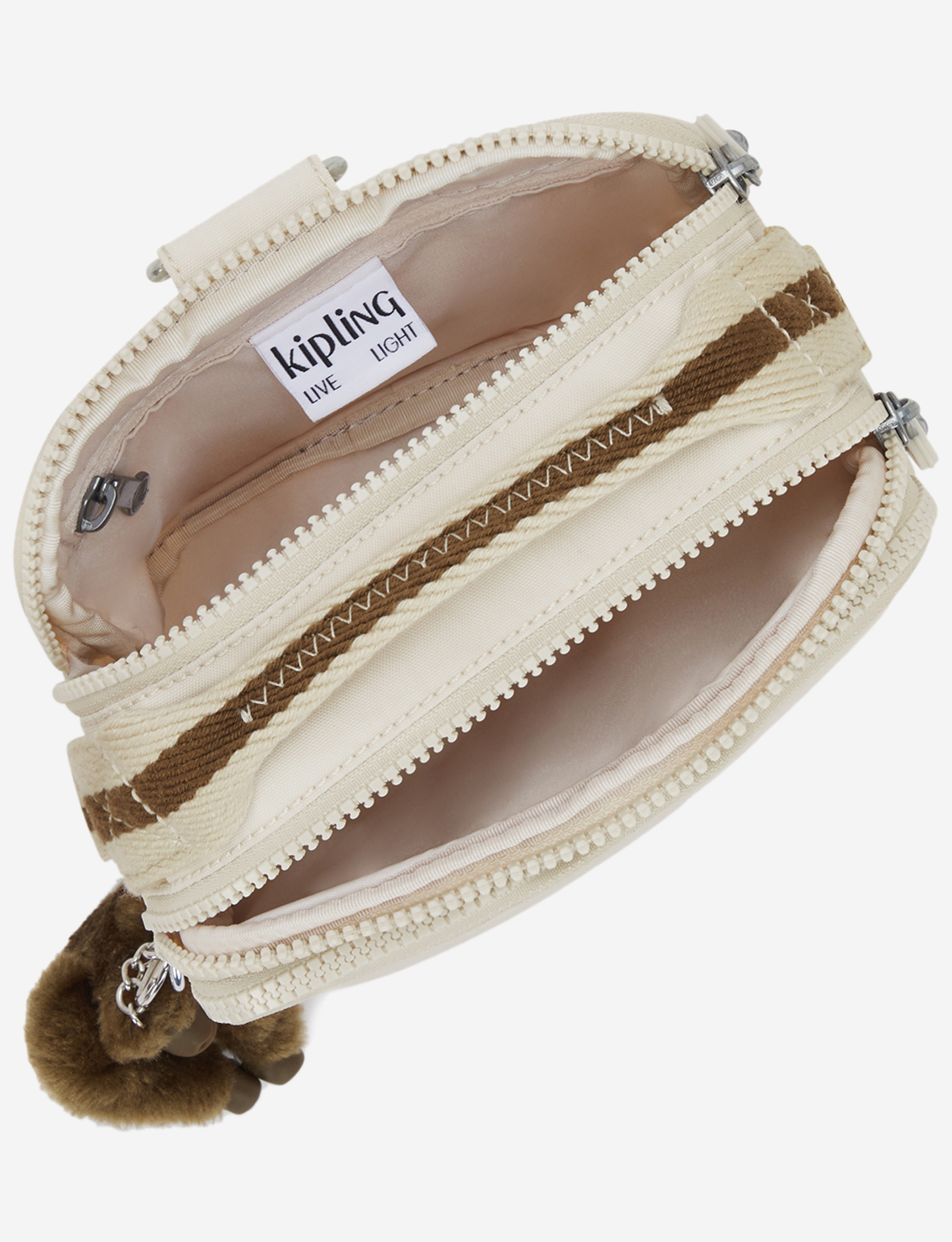 حقيبة كروسبودي صغيرة KIPLING Cahir بلون رملي ناعم (قابلة للتحويل إلى حقيبة ظهر) I8061-9LO