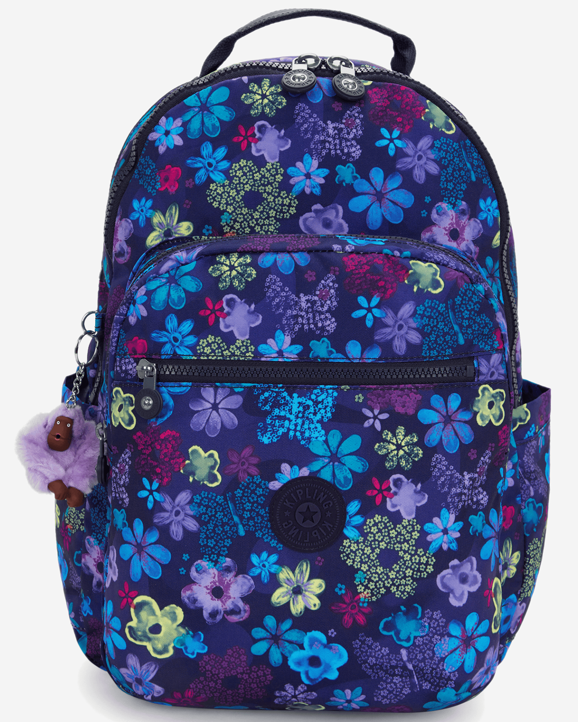 Kipling  Seoul College Extra Dark Flwr Stamp Large Backpack with Laptop Compartment I6101-4FM