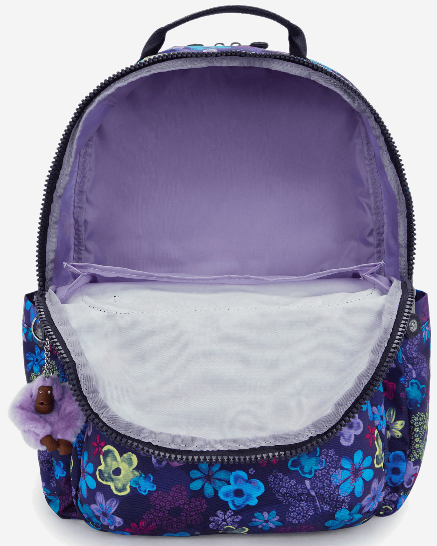 Kipling  Seoul College Extra Dark Flwr Stamp Large Backpack with Laptop Compartment I6101-4FM