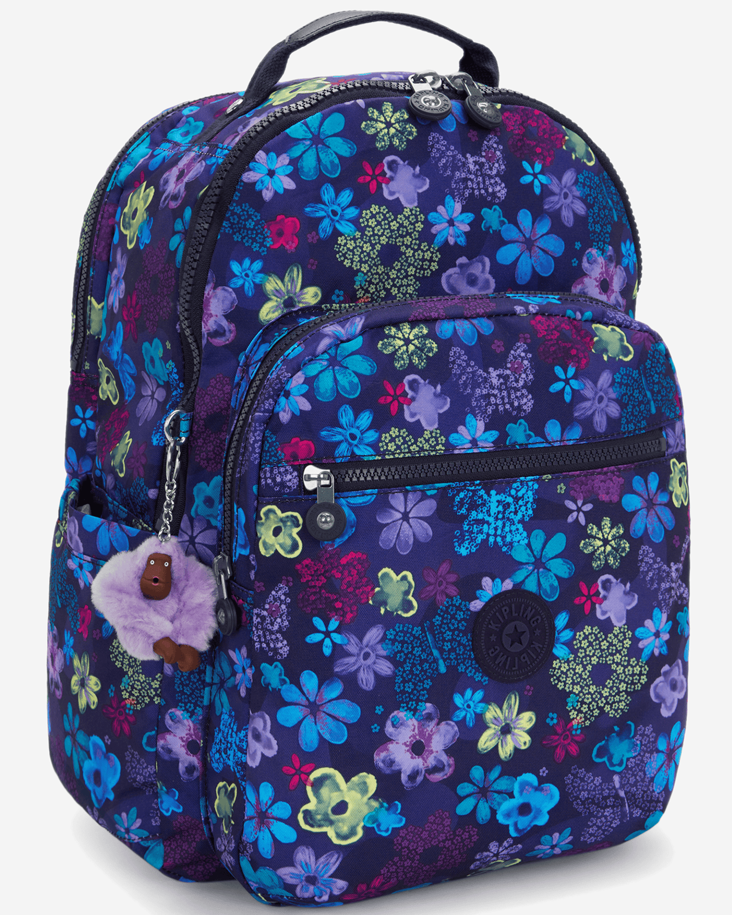 Kipling  Seoul College Extra Dark Flwr Stamp Large Backpack with Laptop Compartment I6101-4FM