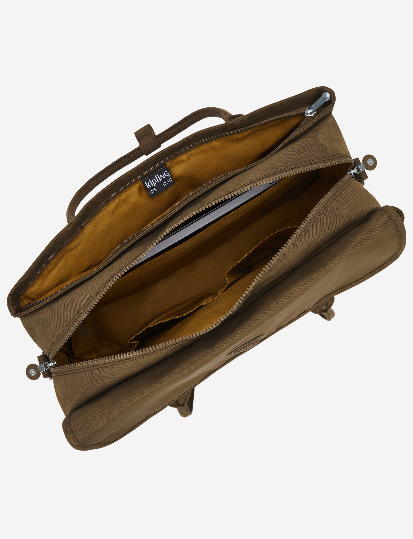 KIPLING حقيبة عامل سوبر Smooth Khaki للعمل (مع حزام كتف قابل للإزالة) I4444-1NA