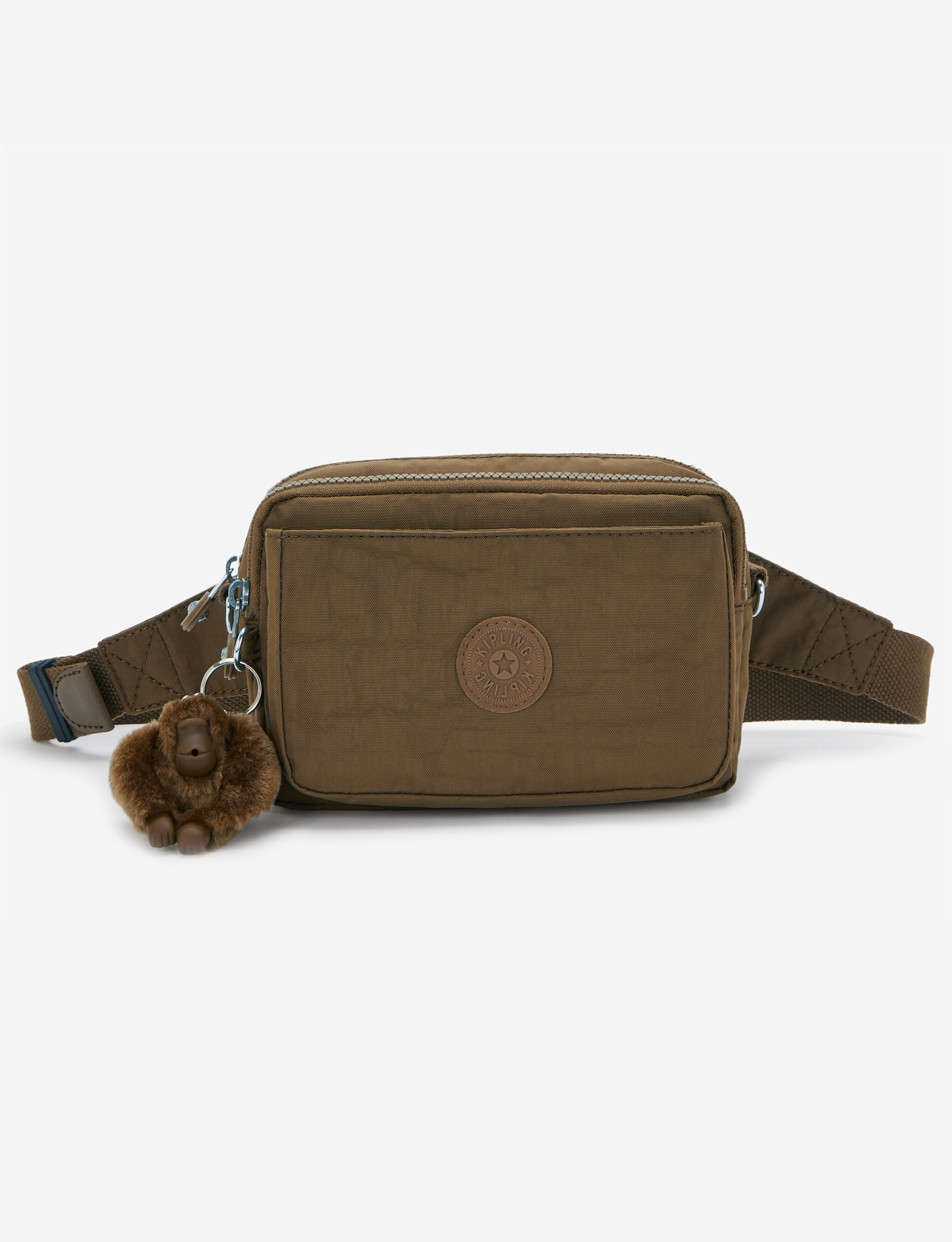 KIPLING Abanu Multi Smooth Khaki حقيبة كروسبودي صغيرة قابلة للتحويل إلى حقيبة خصر (مع حزام كتف قابل للإزالة) I3795-1NA