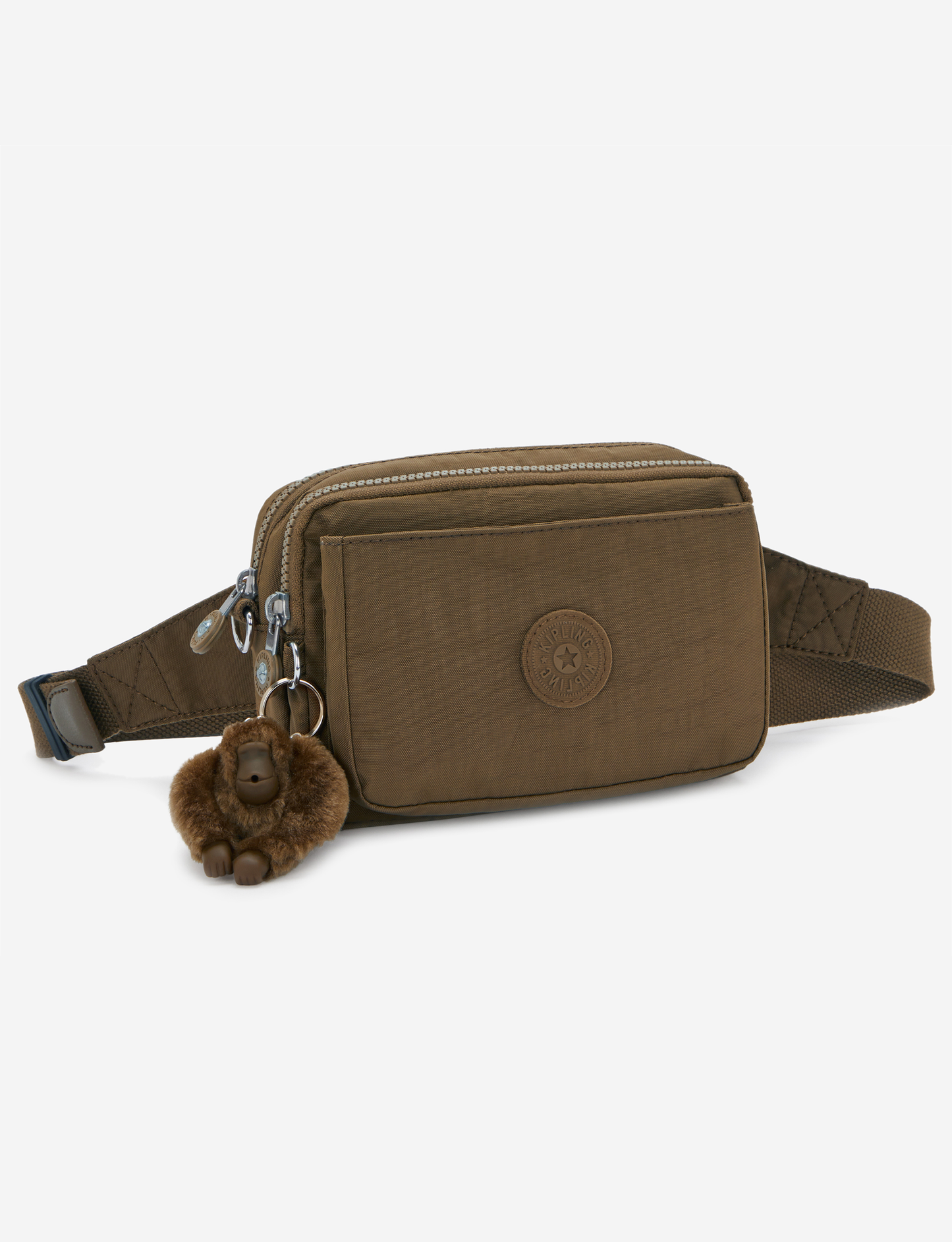 KIPLING Abanu Multi Smooth Khaki حقيبة كروسبودي صغيرة قابلة للتحويل إلى حقيبة خصر (مع حزام كتف قابل للإزالة) I3795-1NA