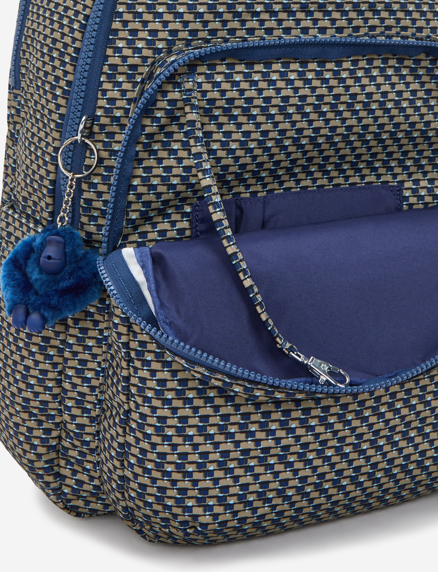 حقيبة ظهر KIPLING Seoul Lap Blue on Wire الكبيرة (مع جيب للكمبيوتر المحمول) I5674-9PC