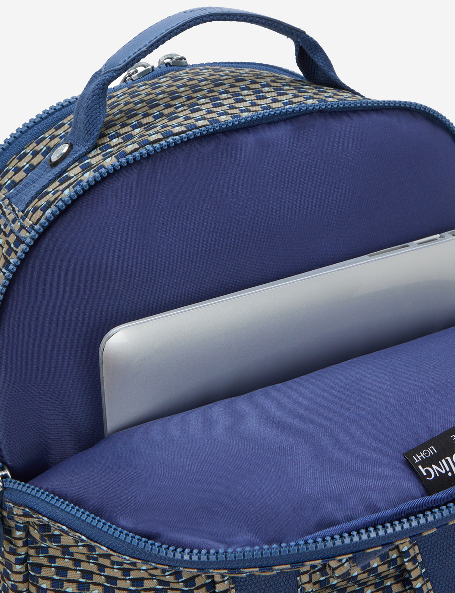 حقيبة ظهر KIPLING Seoul Lap Blue on Wire الكبيرة (مع جيب للكمبيوتر المحمول) I5674-9PC