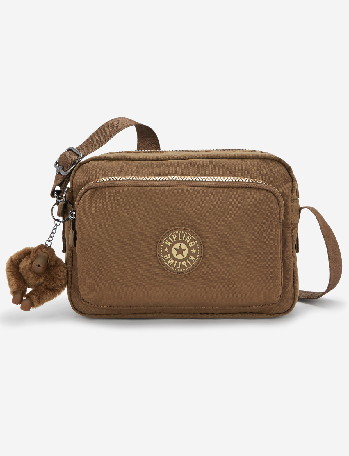 حقيبة كروسبودي متوسطة KIPLING Abanu M Zip بلون كاكي فاتح I5986-1MR