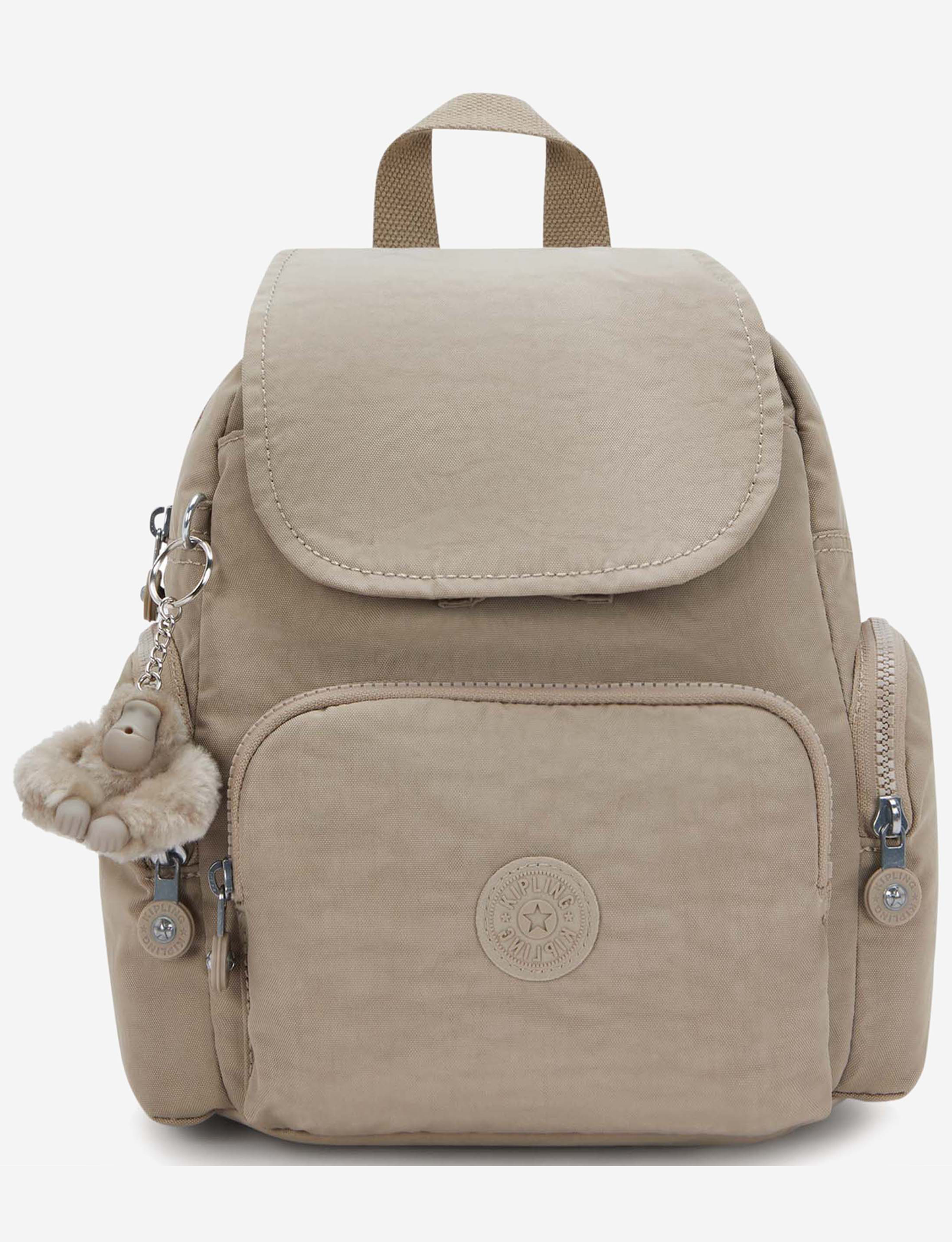 حقيبة ظهر صغيرة KIPLING City Zip Mini بلون بيج ناعم مع أحزمة قابلة للتعديل I6046-4PW