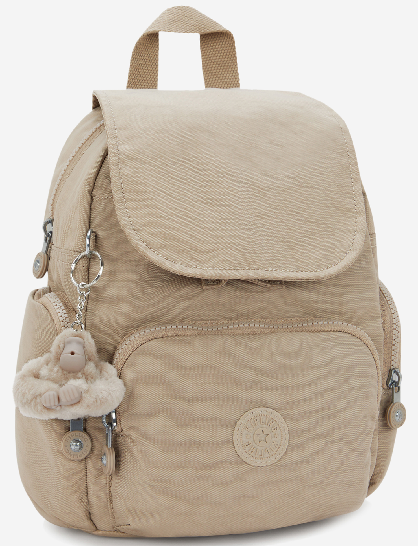 حقيبة ظهر صغيرة KIPLING City Zip Mini بلون بيج ناعم مع أحزمة قابلة للتعديل I6046-4PW