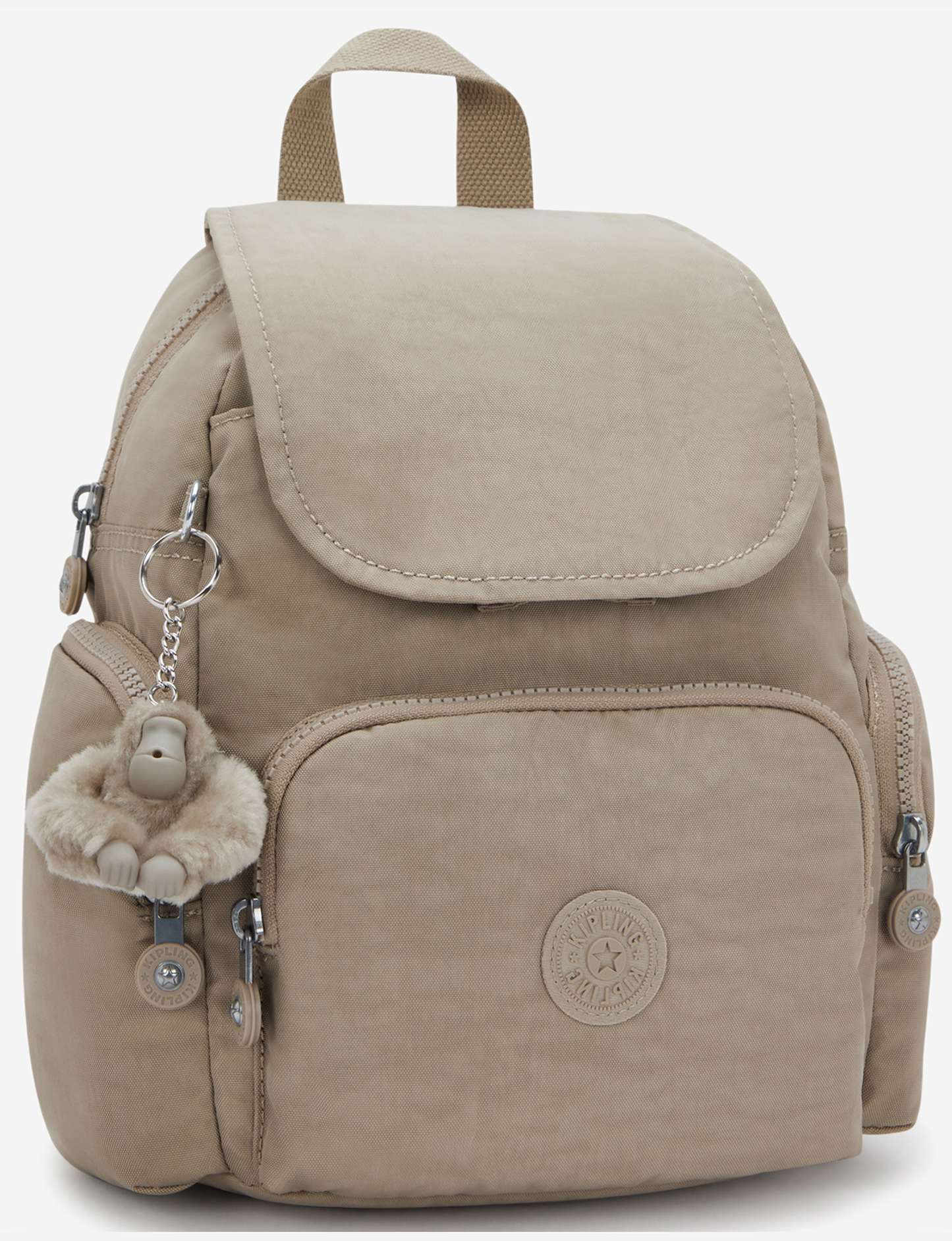 حقيبة ظهر صغيرة KIPLING City Zip Mini بلون بيج ناعم مع أحزمة قابلة للتعديل I6046-4PW