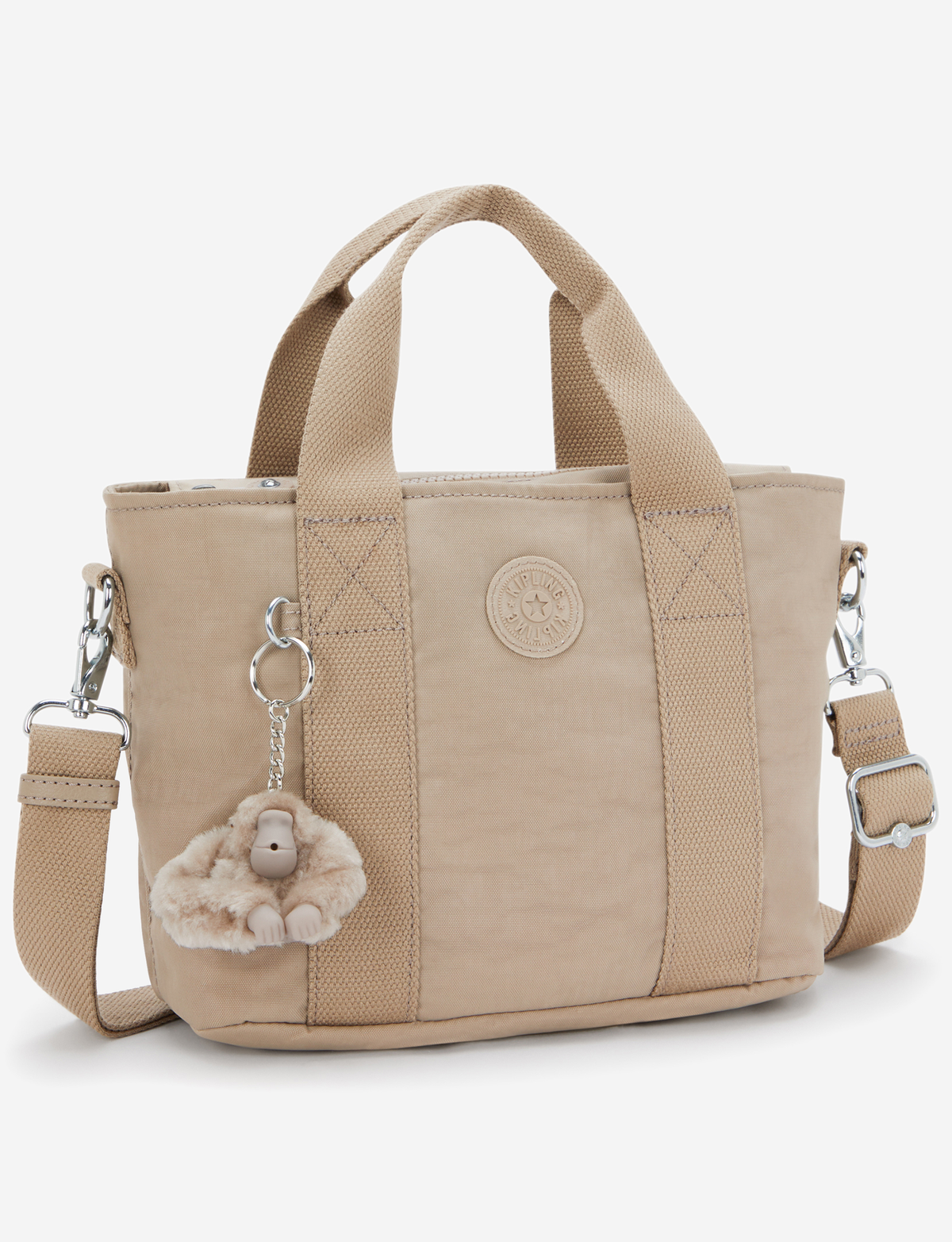 KIPLING حقيبة كتف صغيرة Minta بلون Taupe الناعم (مع حزام كتف قابل للإزالة) I7541-4PW