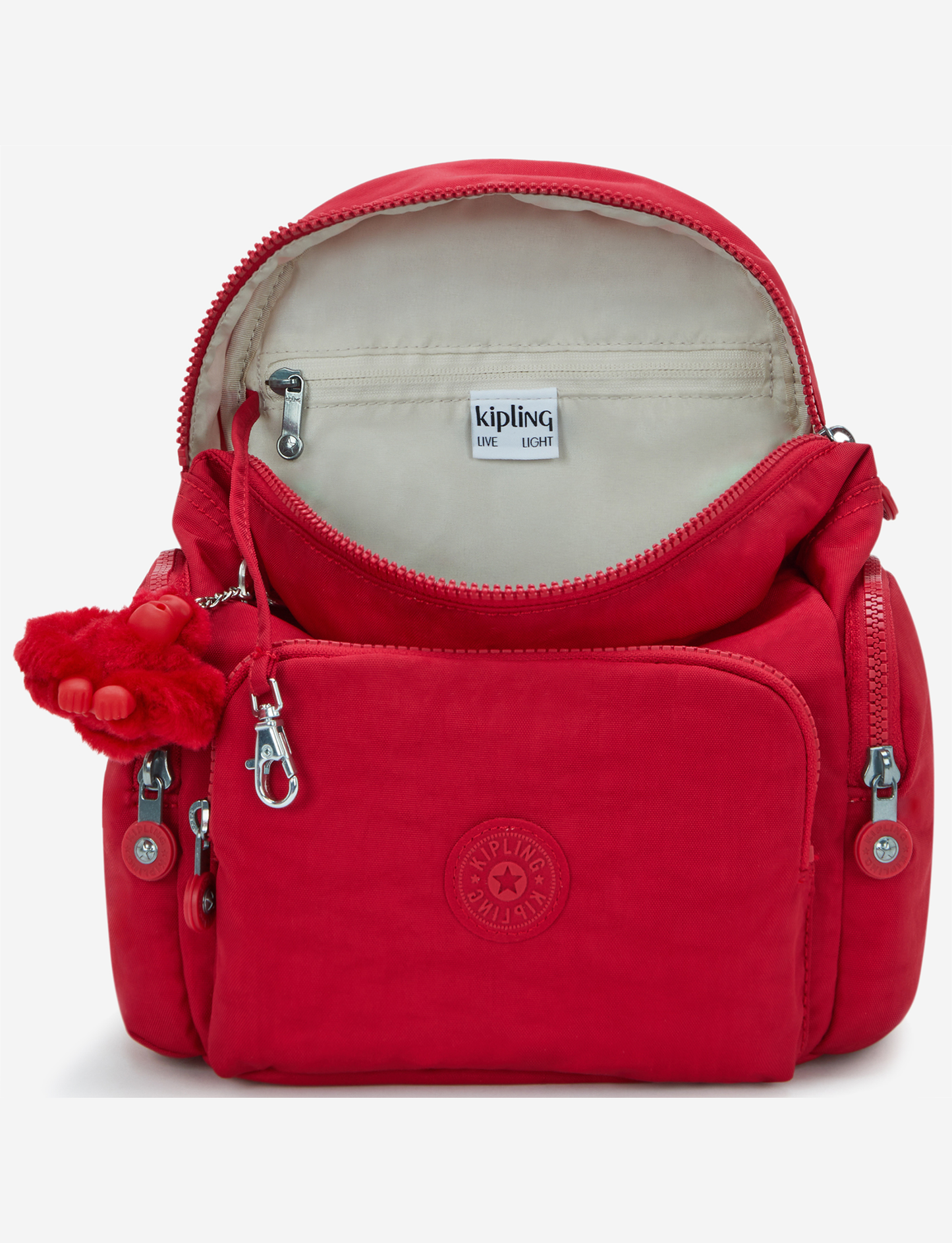 حقيبة ظهر صغيرة KIPLING City Zip Mini باللون الأحمر الياقوتي مع أحزمة قابلة للتعديل I6046-1NW