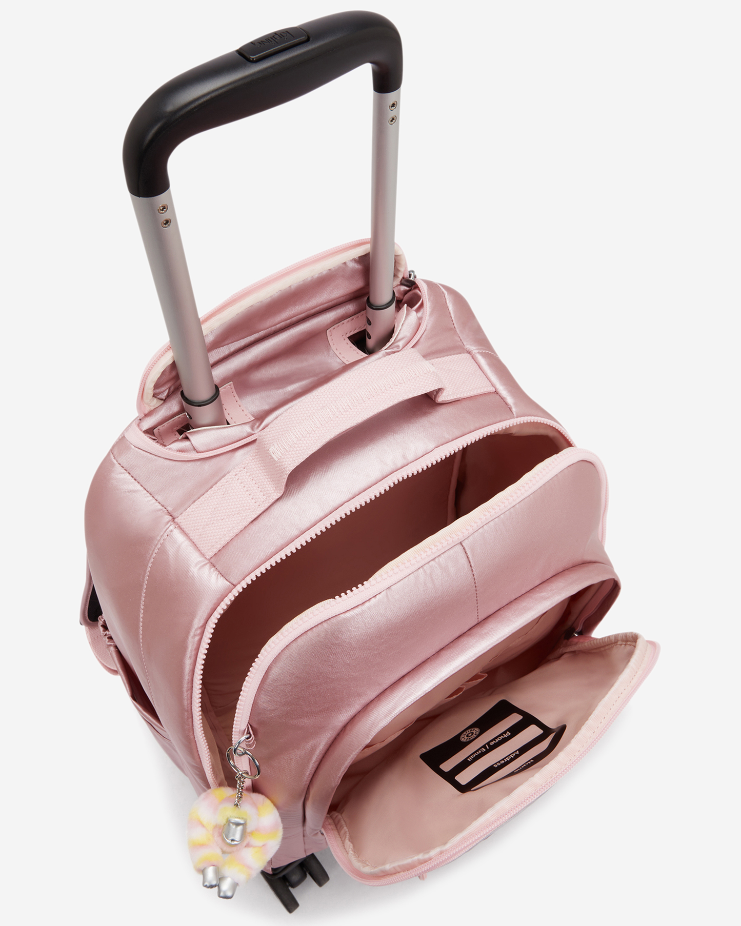 Kipling  New Zea Bronze Pink Met Large Wheeled Backpack with Laptop Compartment I7267-3MD