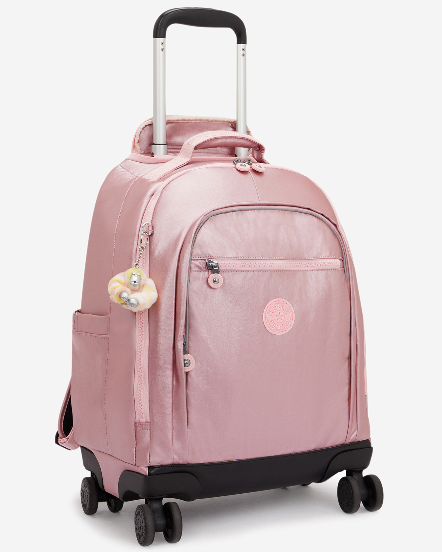 Kipling  New Zea Bronze Pink Met Large Wheeled Backpack with Laptop Compartment I7267-3MD