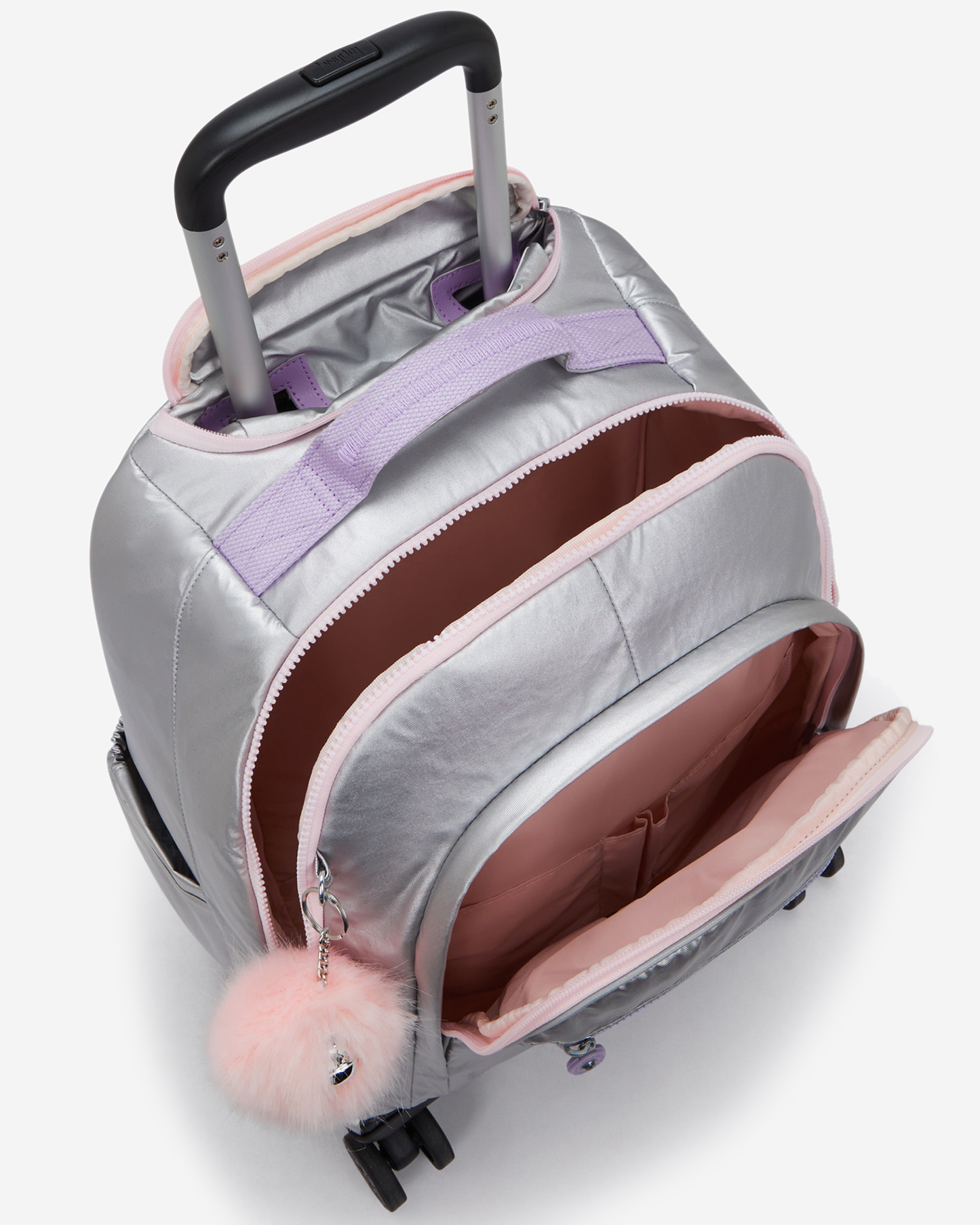 Kipling  New Zea Silver Glow Met Large Wheeled Backpack with Laptop Compartment I7267-54M
