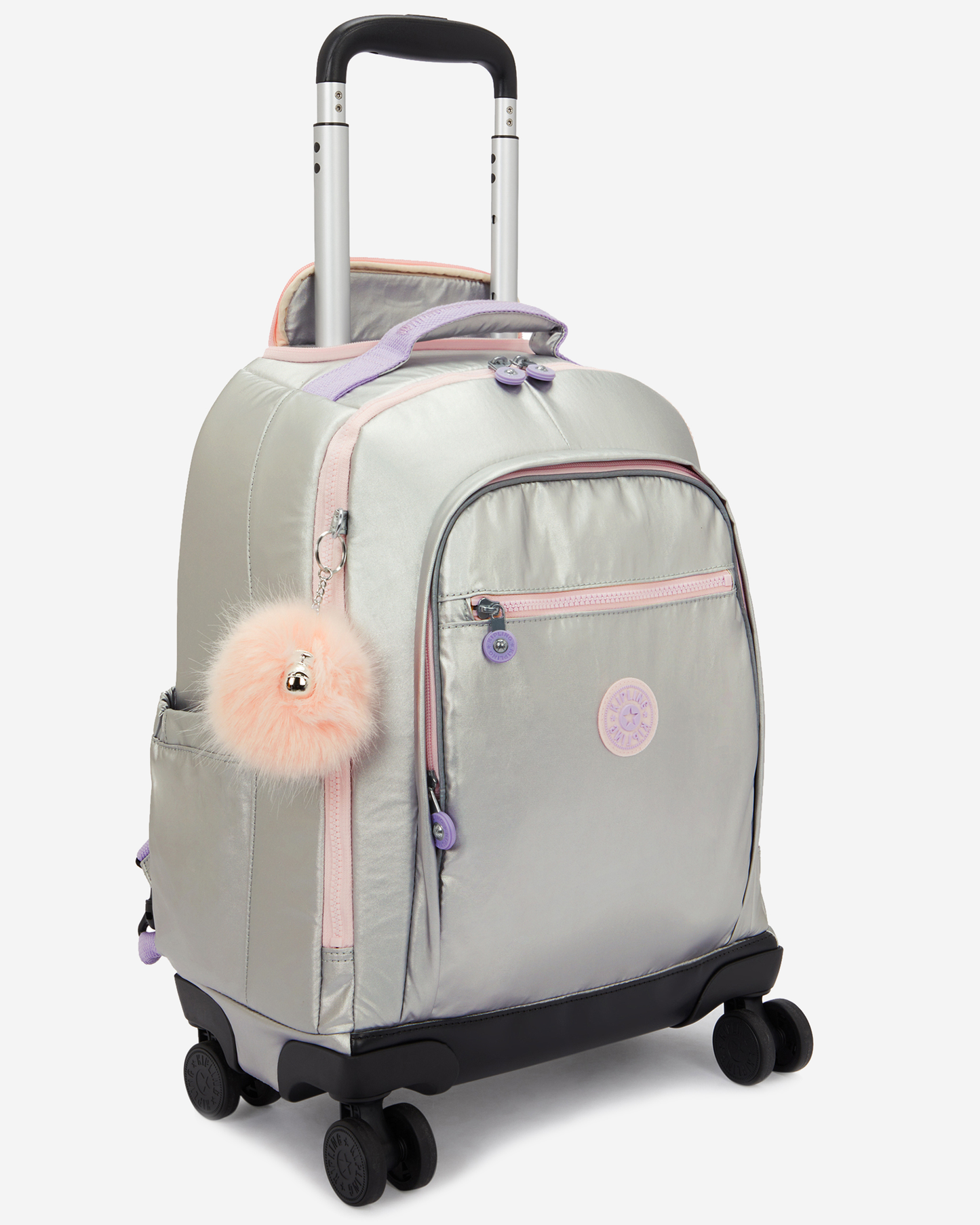 Kipling  New Zea Silver Glow Met Large Wheeled Backpack with Laptop Compartment I7267-54M