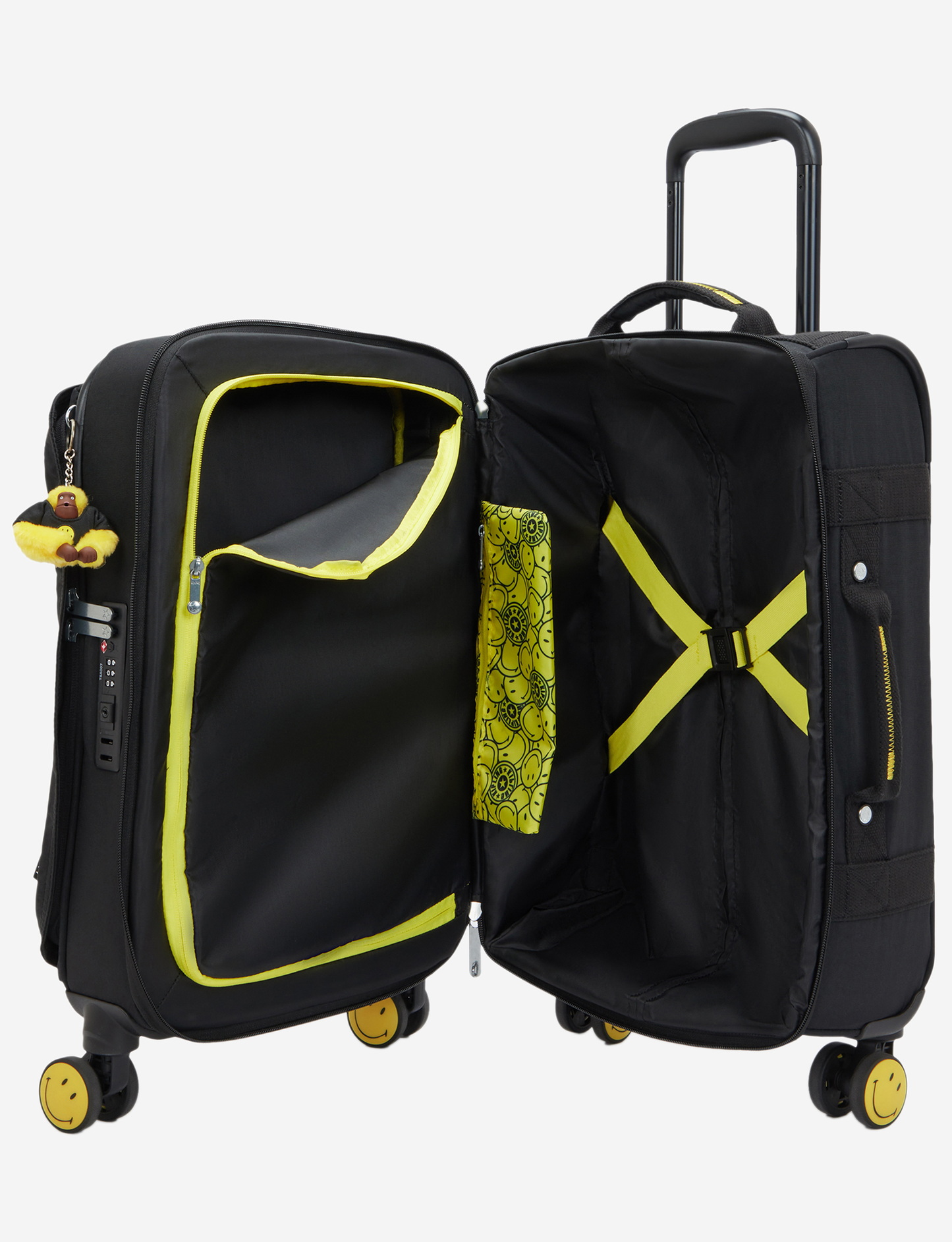 KIPLING Spontaneous S Yell Fun Black حقيبة أمتعة صغيرة بعجلات I8533-1KS