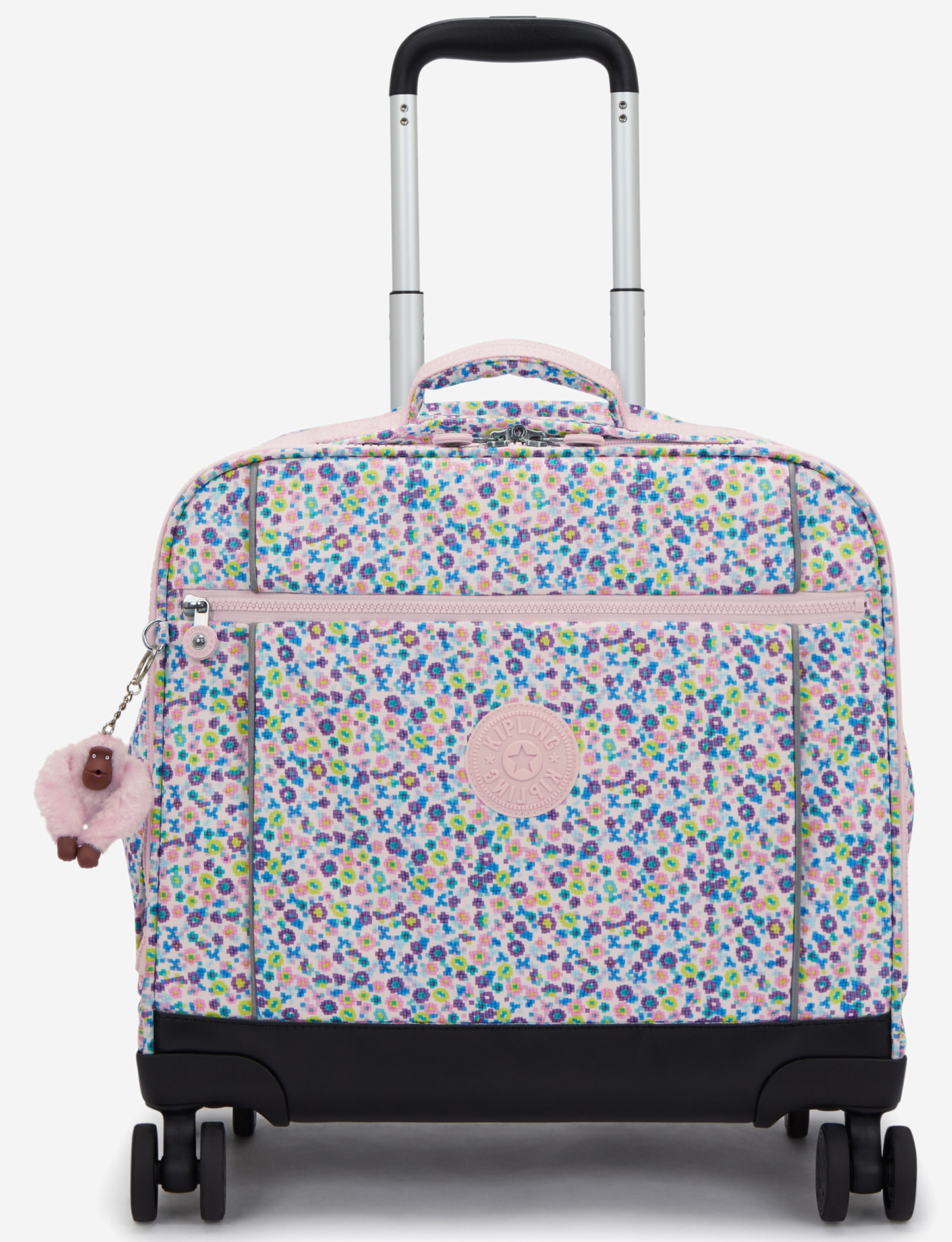 KIPLING New Storia Digi Flower Prt حقيبة مدرسية بعجلات للأطفال مع جيب للابتوب I4847-7ER