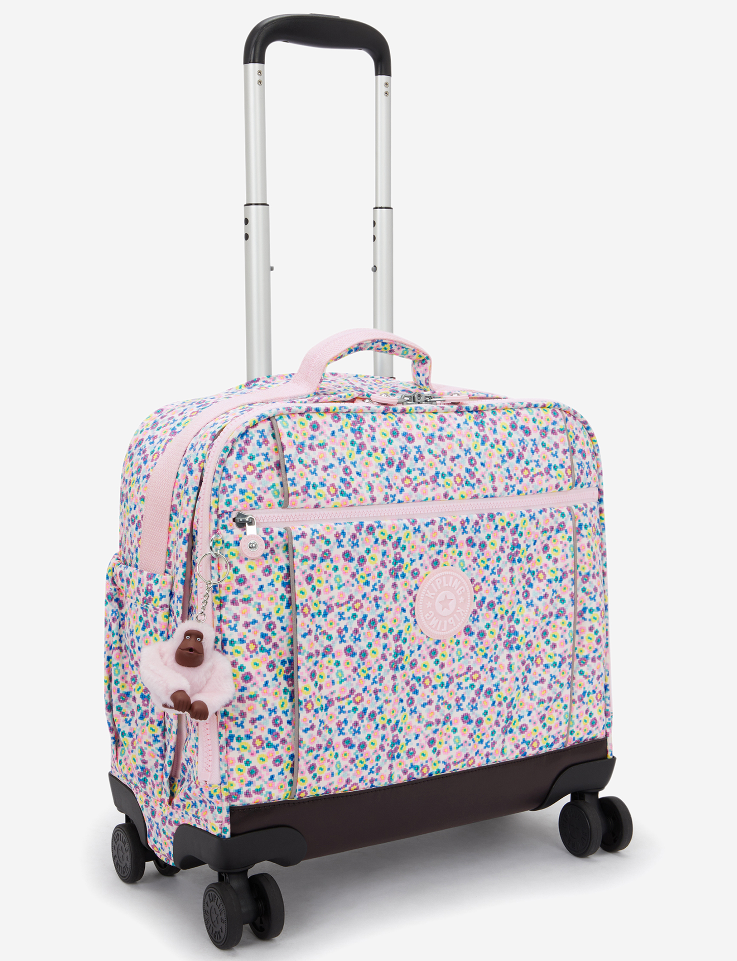 KIPLING New Storia Digi Flower Prt حقيبة مدرسية بعجلات للأطفال مع جيب للابتوب I4847-7ER