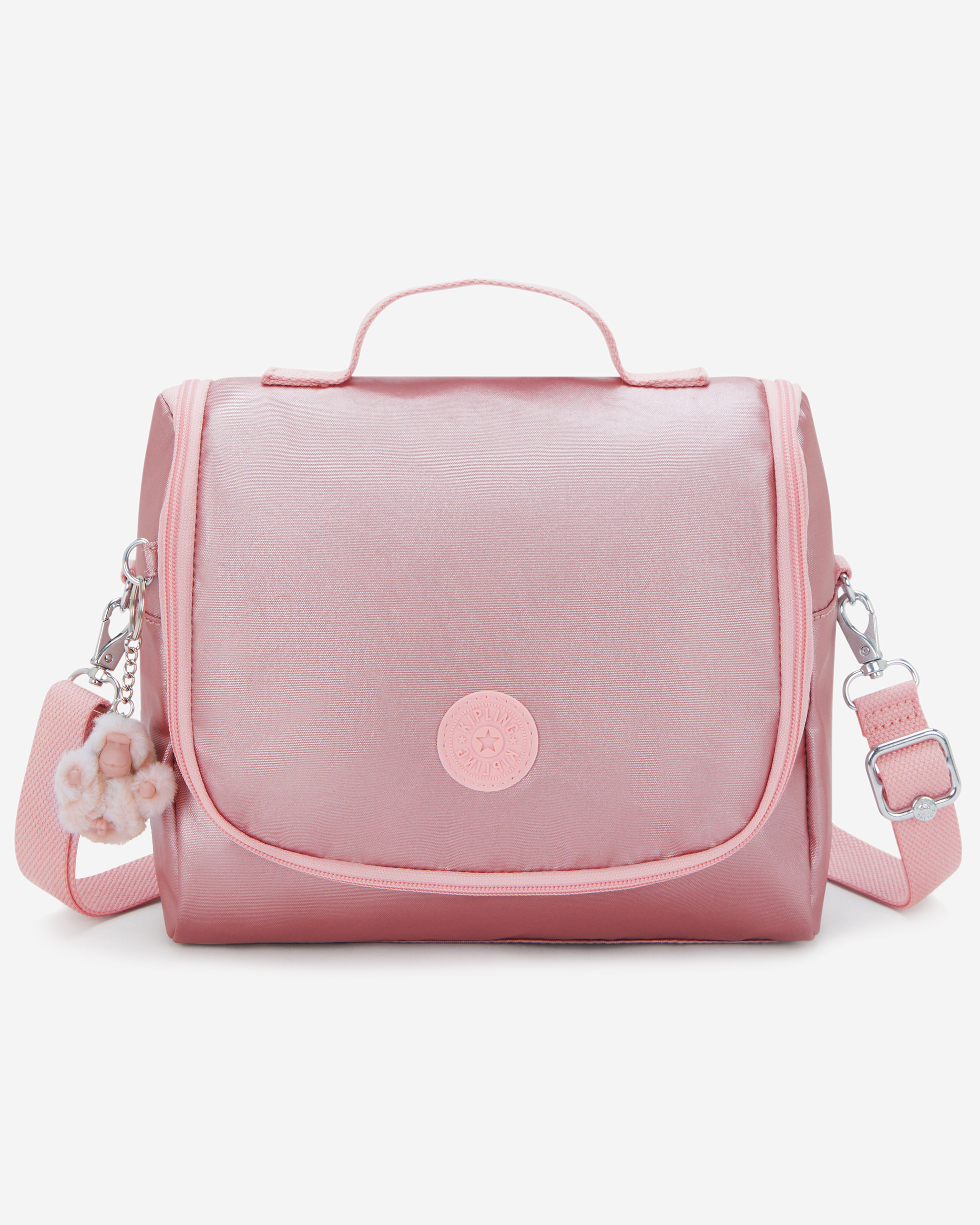 Kipling  New Kichirou Bronze Pink Met Large LunchBag with Trolley Sleeve I5356-3MD