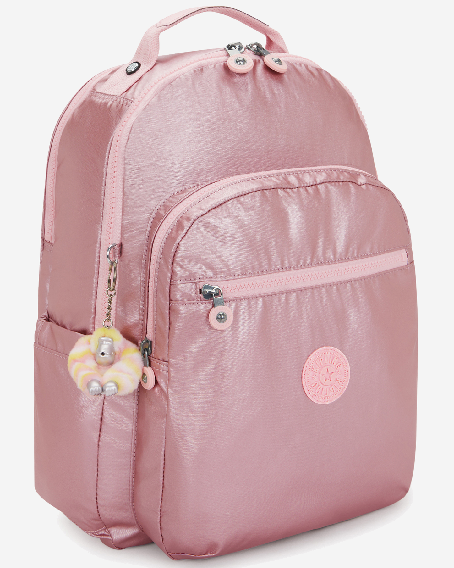 Kipling  Seoul Lap Bronze Pink Met Large Backpack with Laptop Compartment I7135-3MD