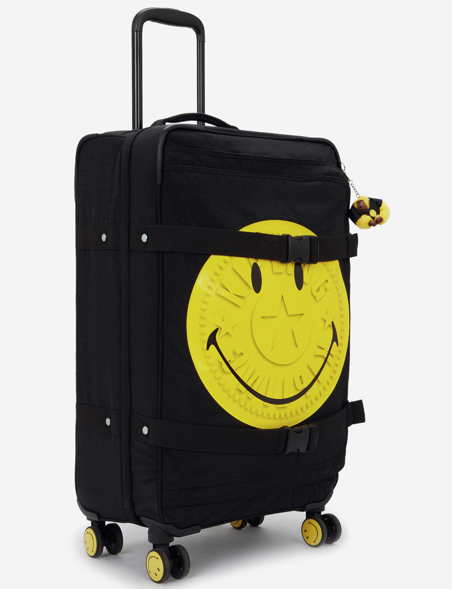 KIPLING Spontaneous M Yell Fun Black حقيبة أمتعة بعجلات متوسطة I8688-1KS