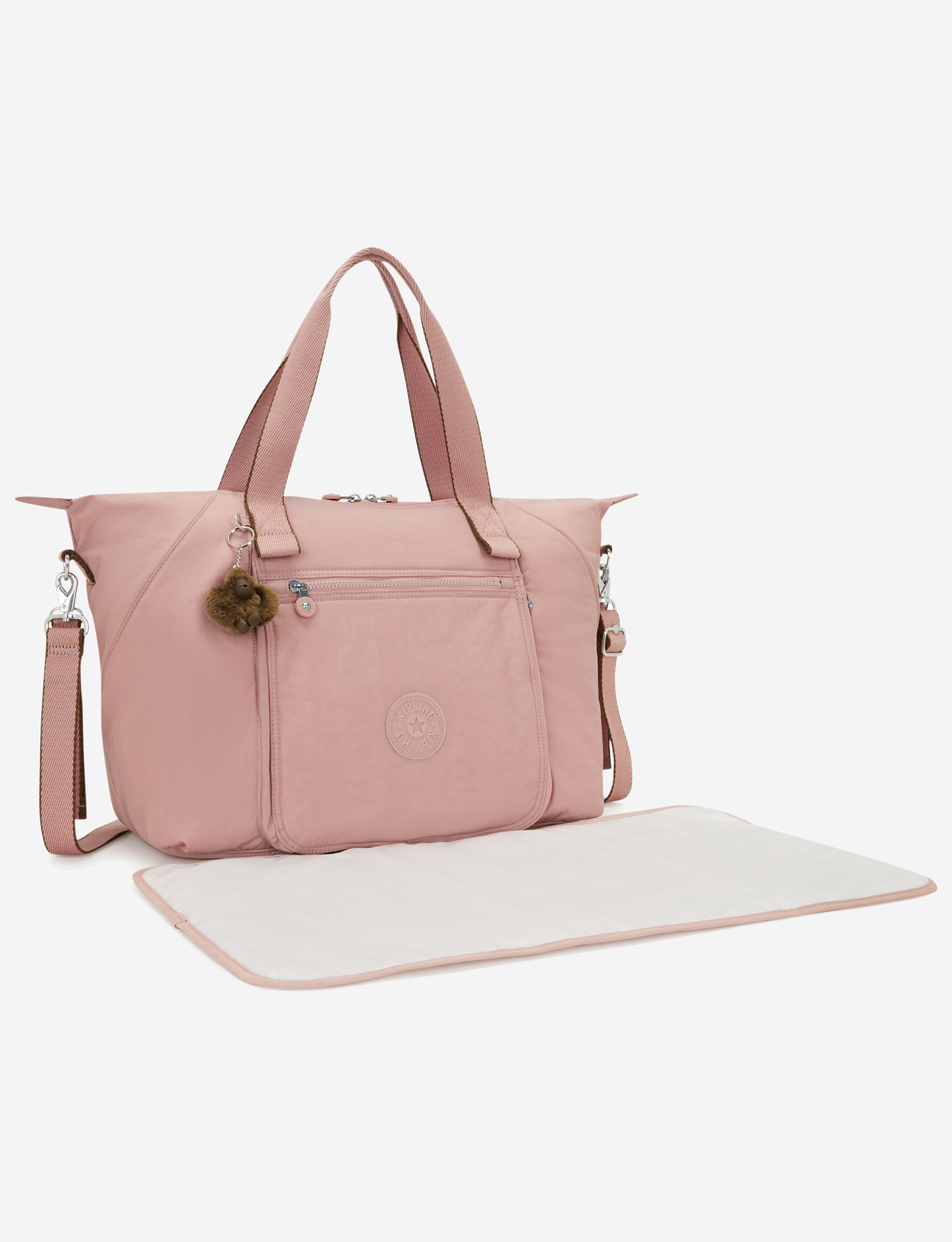 KIPLING New Art M Babybag Memory Pink حقيبة أطفال كبيرة (مع حصيرة تغيير الحفاضات) I9928-0PN